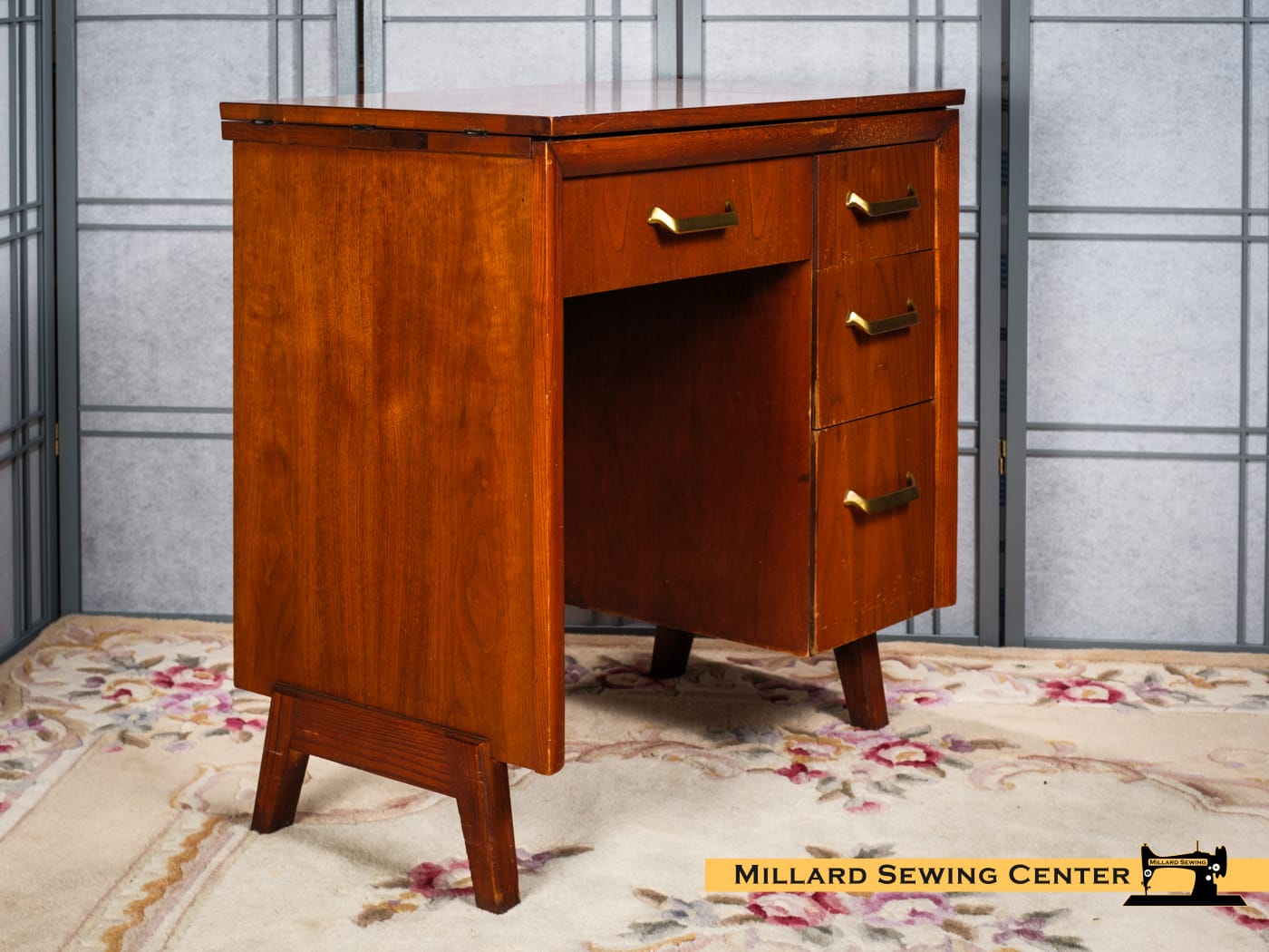 Sewing Machine Cabinet for Flat Bed, Long Machines, Model 593 by Singer - Image 3