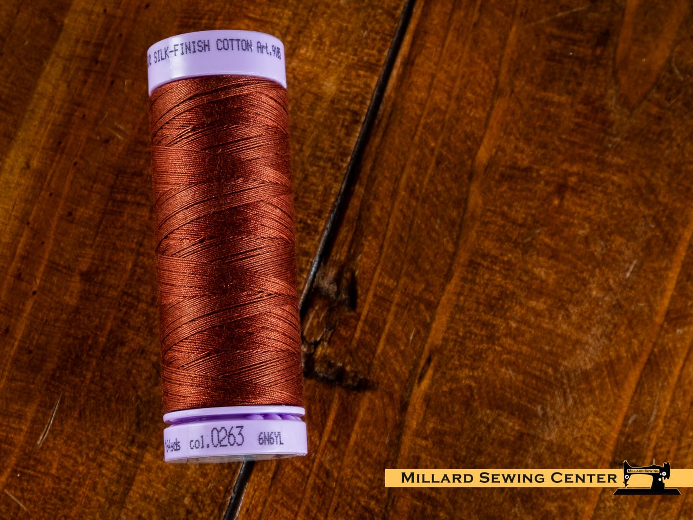 Silk Finish 50wt Mercerized Cotton Sewing Thread in 0263 Redwood by Mettler