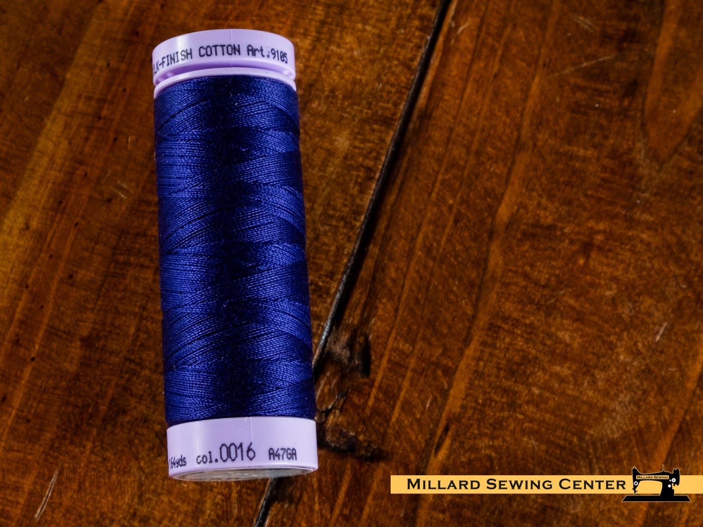 Silk Finish 50wt Mercerized Cotton Sewing Thread in 0016 Dark Indigo by Mettler