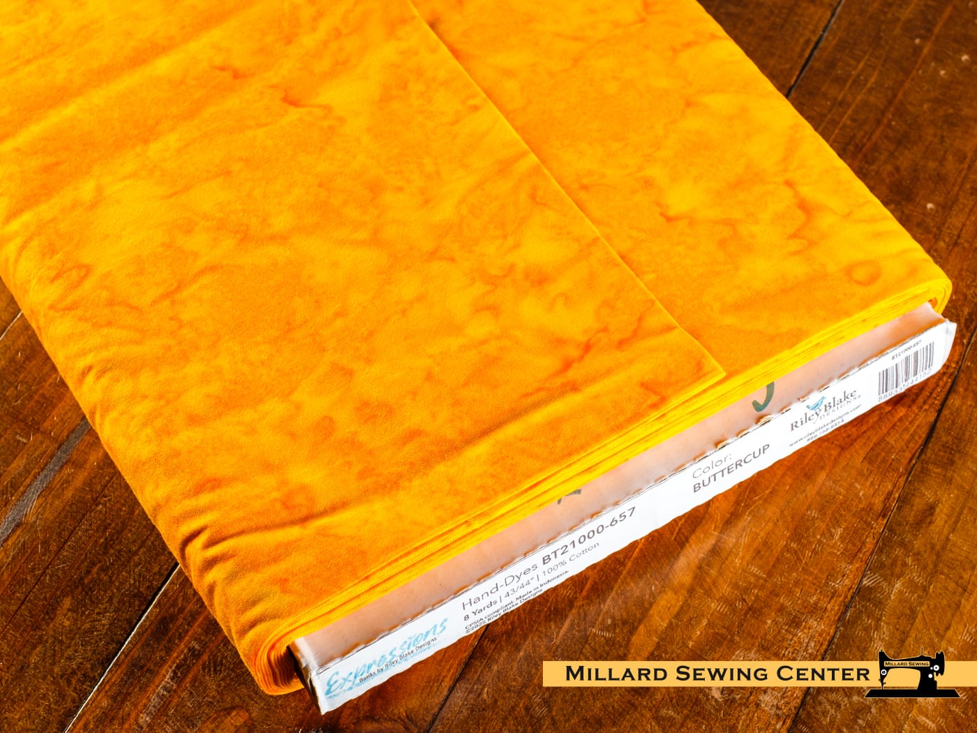 Cotton Fabric, 43/44″ Batiks Hand-Dyed in Buttercup by Riley Blake