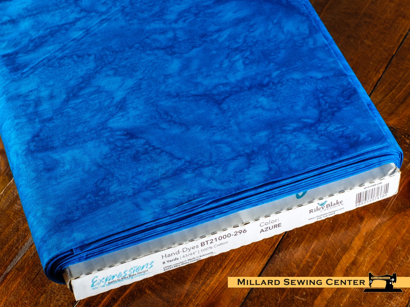 Cotton Fabric, 43/44″ Batiks Hand-Dyed in Azure by Riley Blake