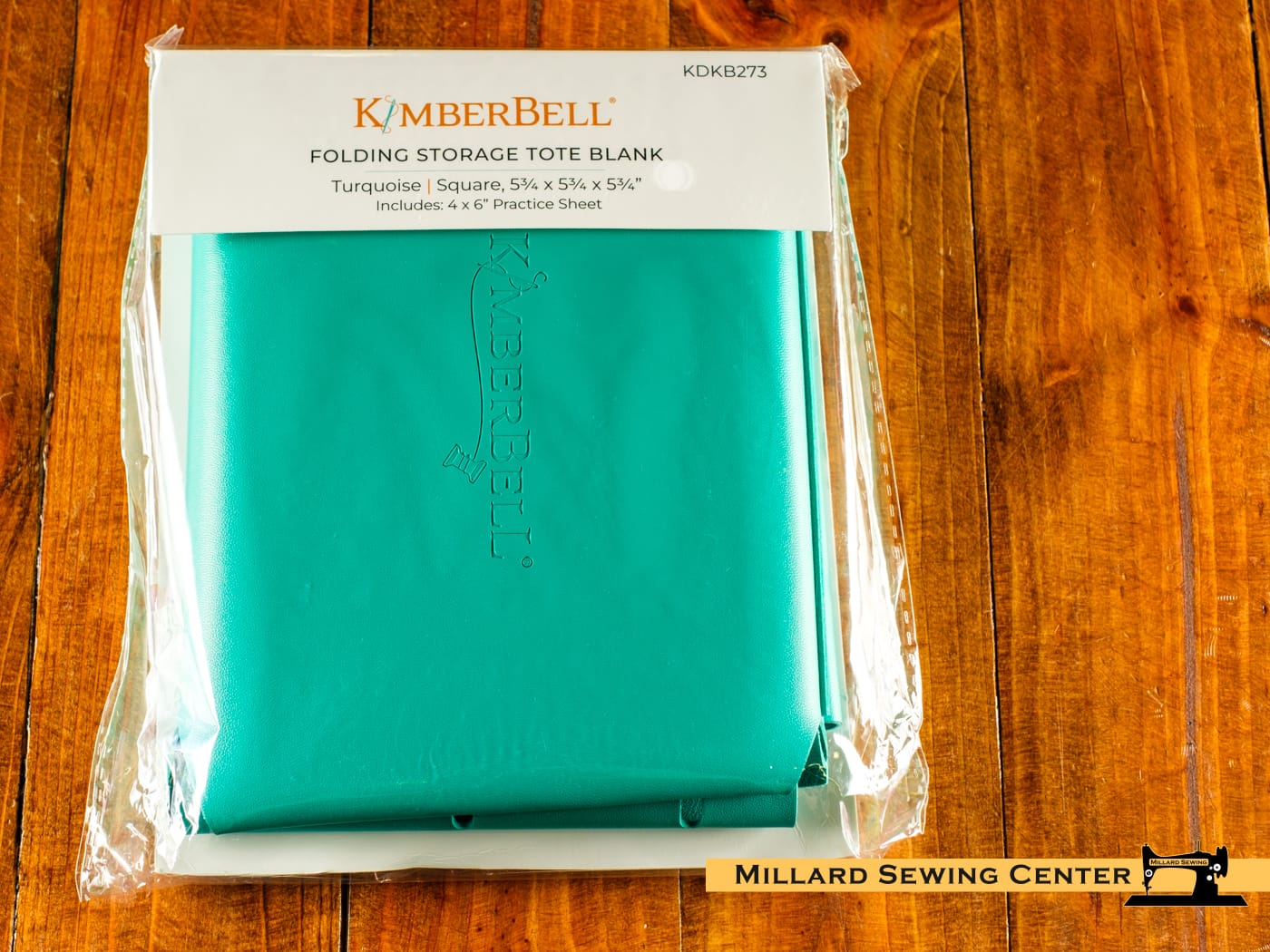 Folding Storage Tote Blank Turquoise Leather by Kimberbell