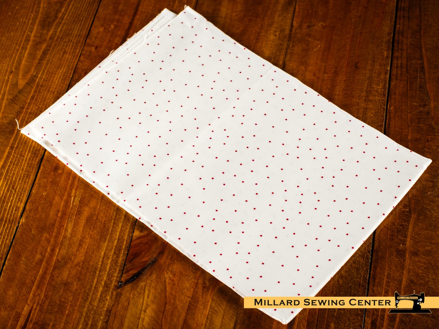 Cotton Fabric, 44″/45″ Wide Kimberbell Basics in White/Red Tiny Dots by Maywood Studio