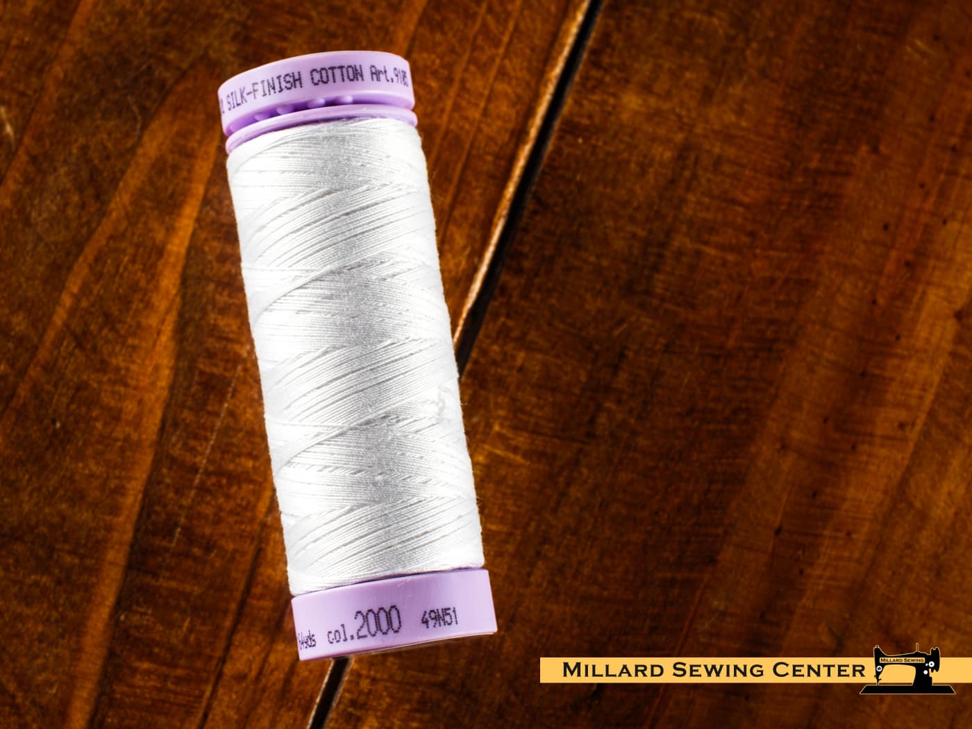 Silk Finish 50wt Mercerized Cotton Sewing Thread in 2000 White by Mettler - Image 2