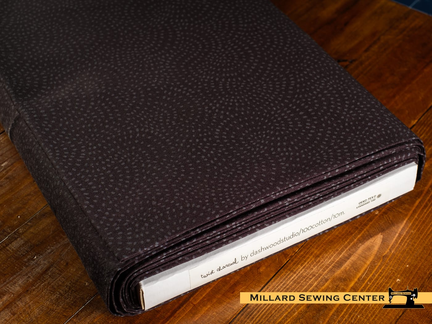Cotton Fabric, 44/45" Wide in Twist Charcoal by Dashwood Studio