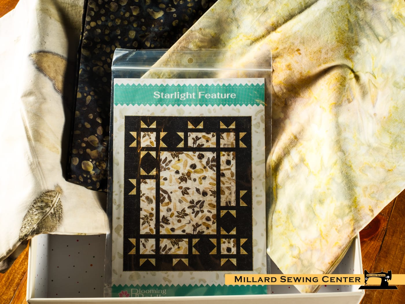 Quilt Kit, Express Yourself! Botanicals Starlight Pebble Pastiche by Riley Blake Designs - Image 2