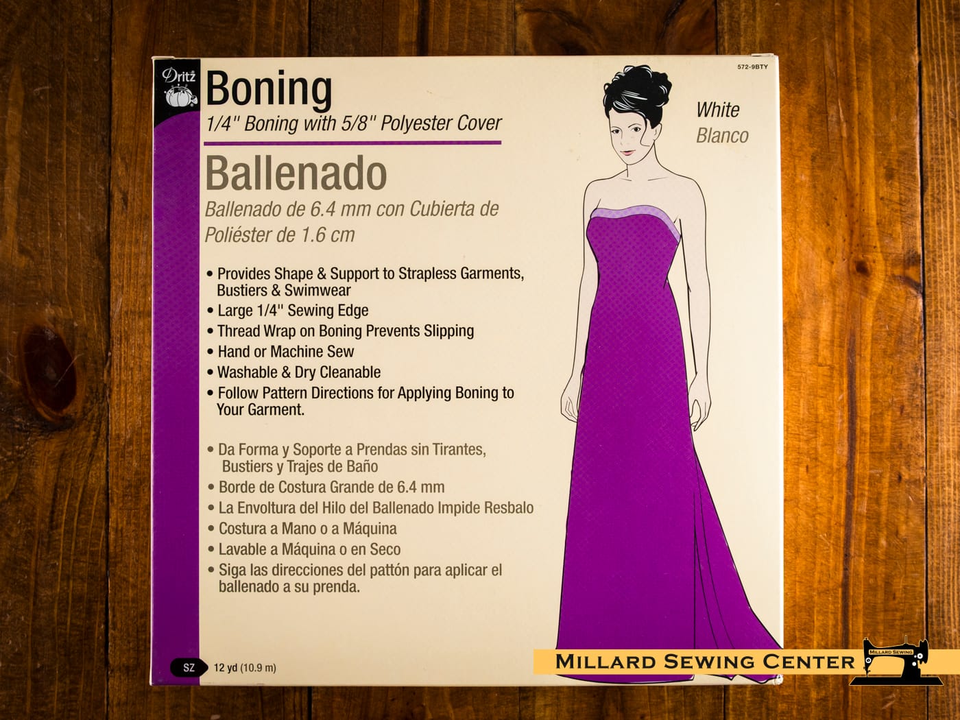 1/4" Boning with 5/8" Polyester Cover, Available in White and Black by Dritz