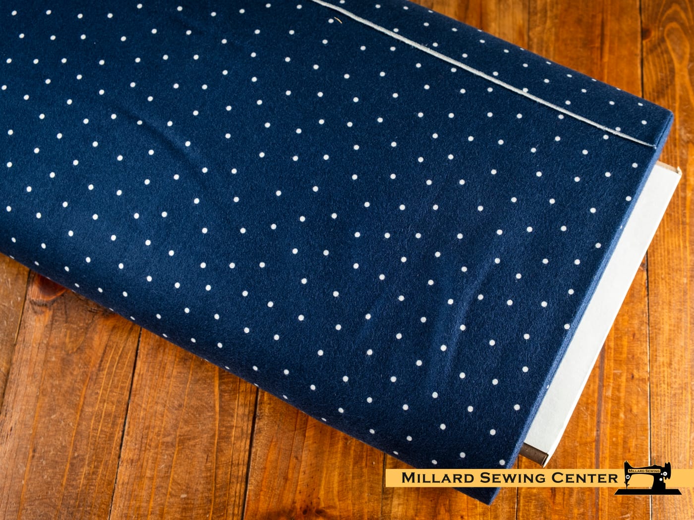 Cotton Fabric, 44" Kimberbell Basics in Flannel Dots Navy by Maywood Studios