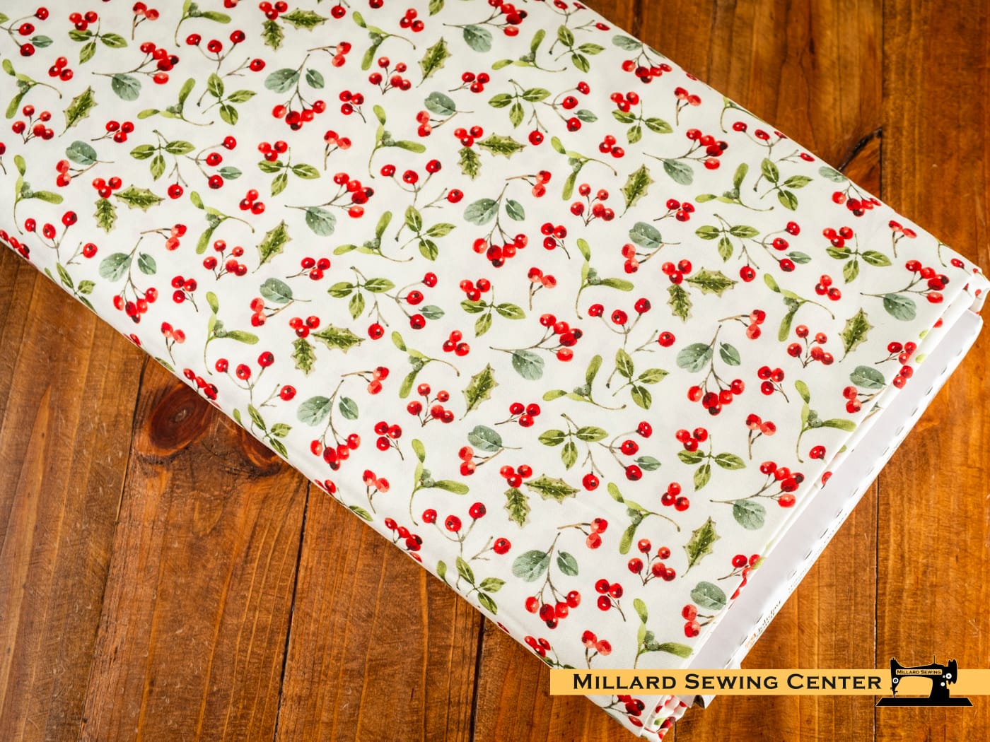 Cotton Fabric, 43"/44" Wide Holiday Spirit in Berries Cream by Riley Blake