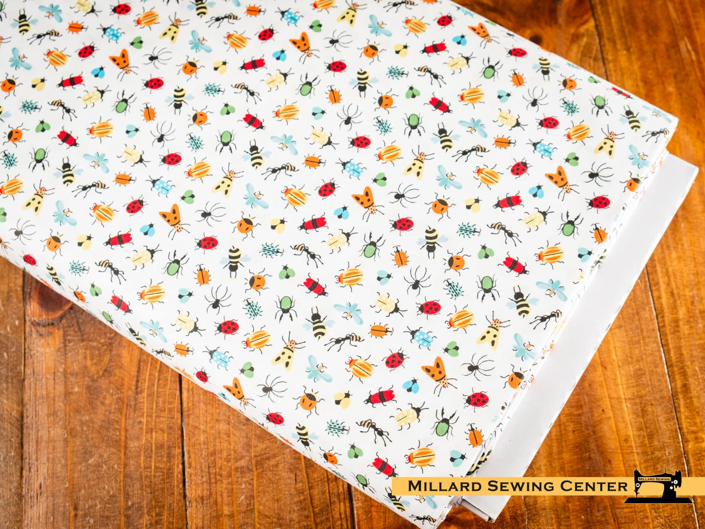 Cotton Fabric, 43"/44" Wide Happy Haven in Bug Life White by Riley Blake