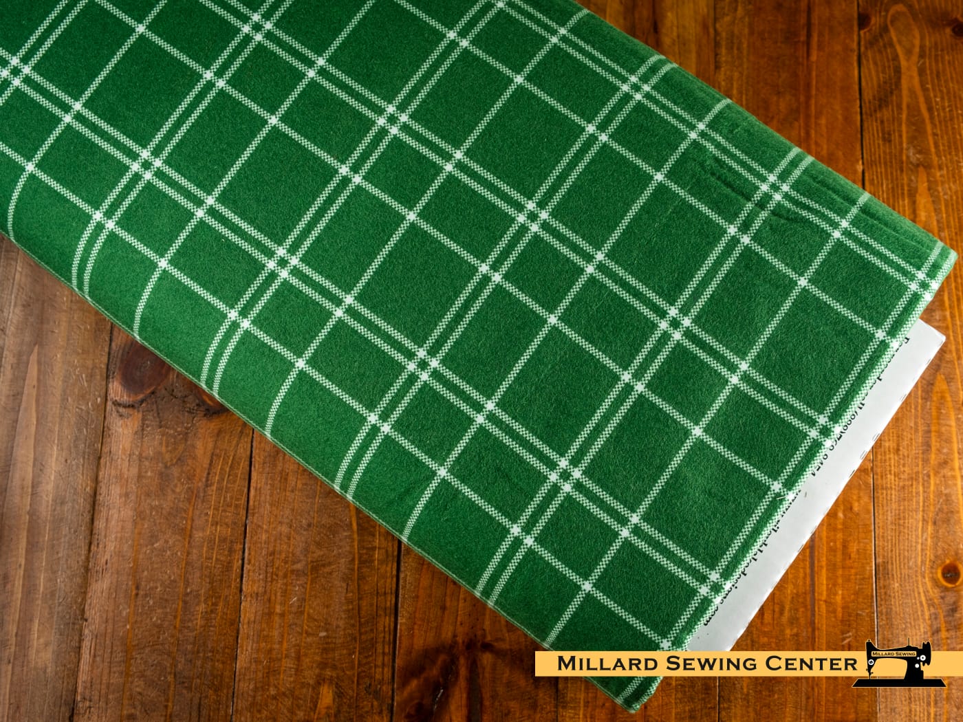 Cotton Fabric, 43"/44" Wide Flannel The North Pole in Plaid Forest by Riley Blake