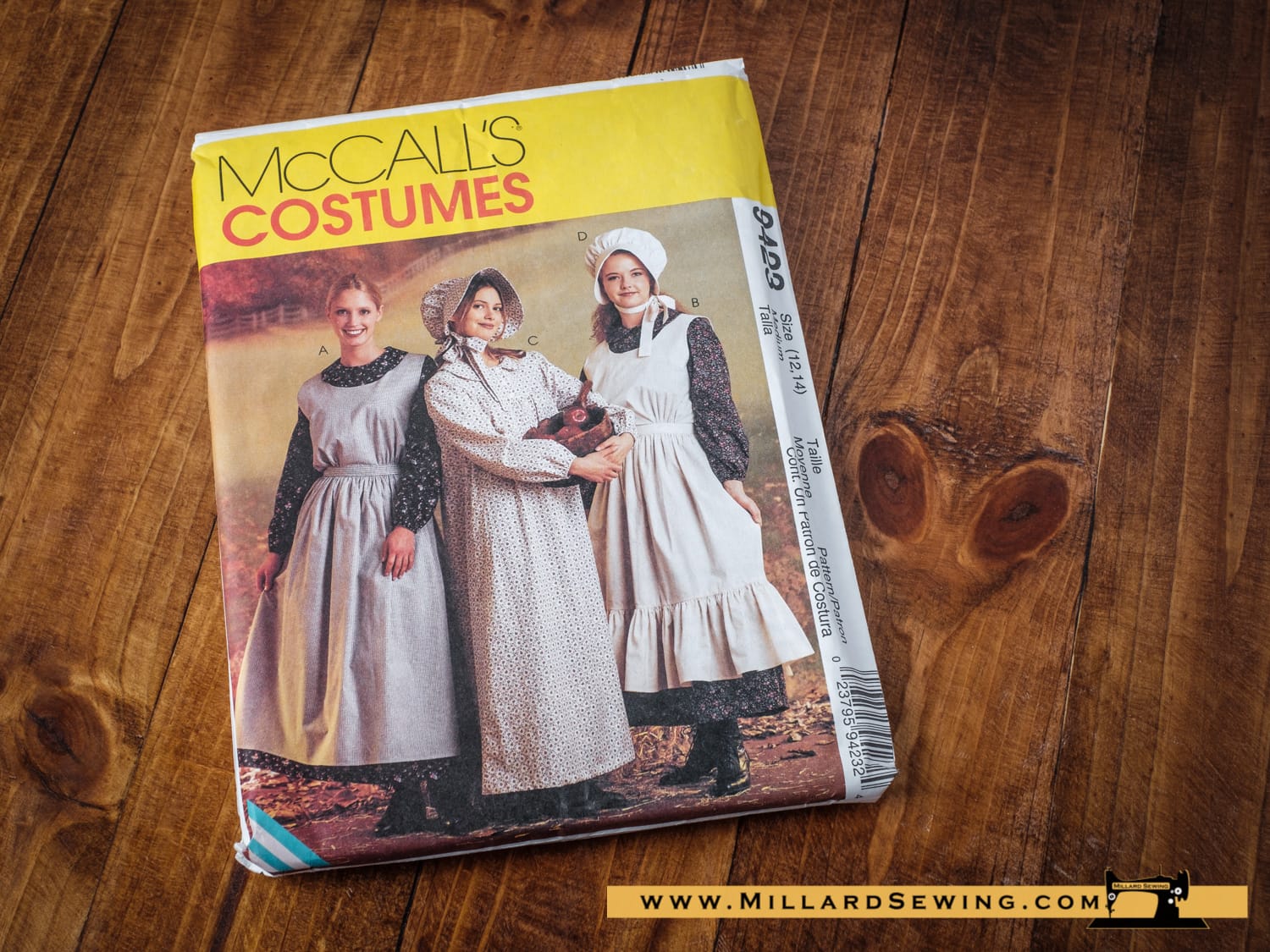 McCall's 9423 Misses Pioneer Costumes Dress, Apron & Bonnet Pattern