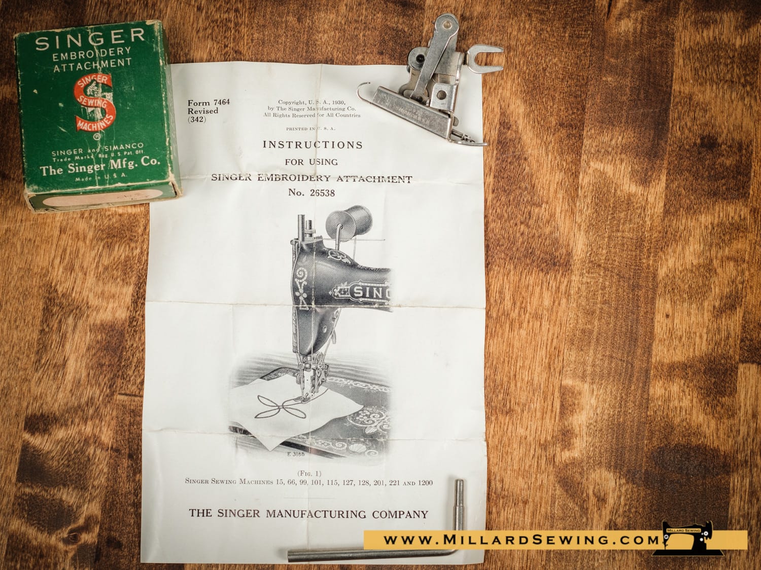 Embroidery Attachment (Single Thread) by Singer for Low Shank/Vertical Needle Sewing Machine, Simanco #26538 - Image 4