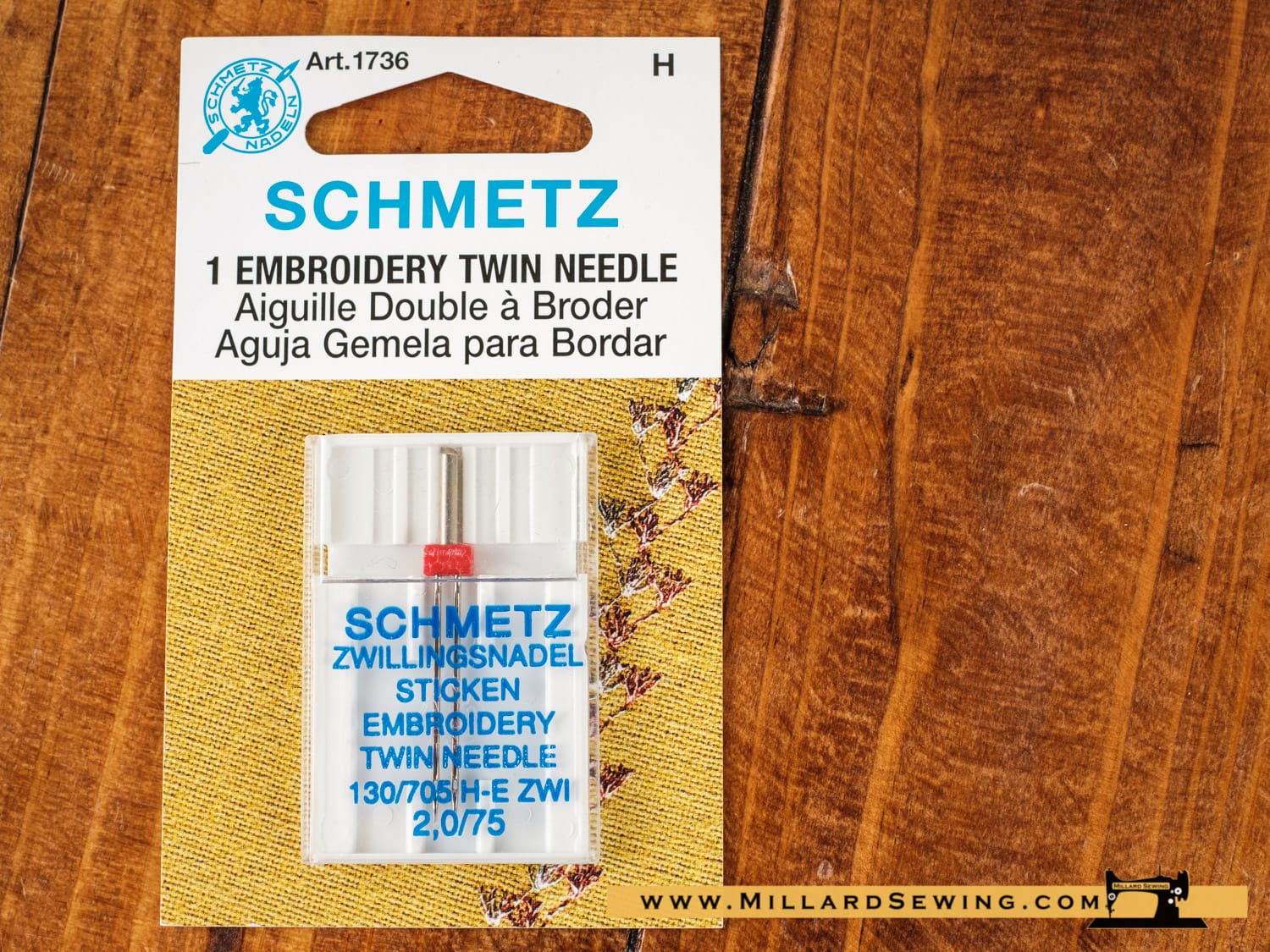 Embroidery Twin Needle 2.0/75