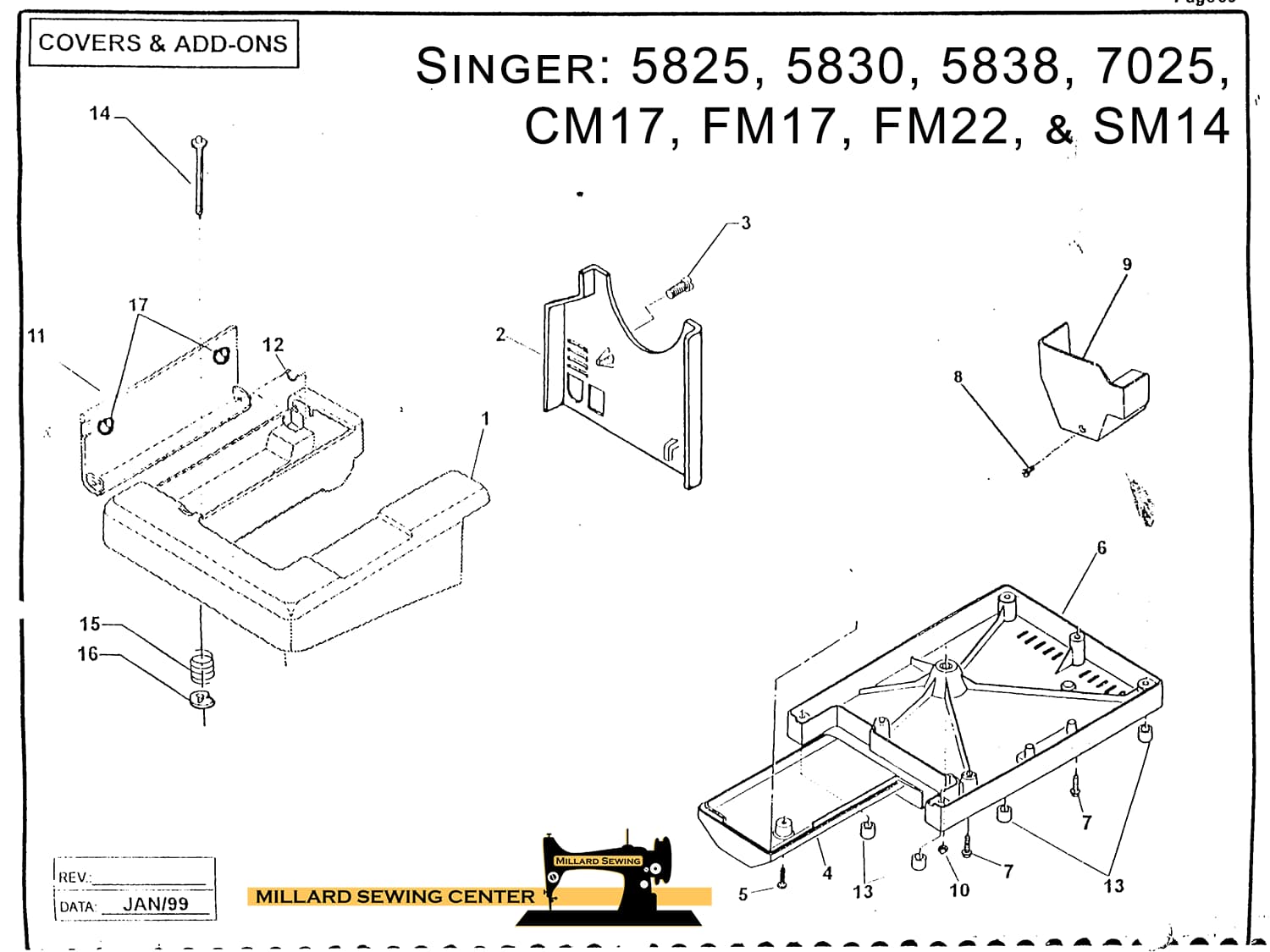 Face Plate/Side Cover Screw for Singer Multiple Models
