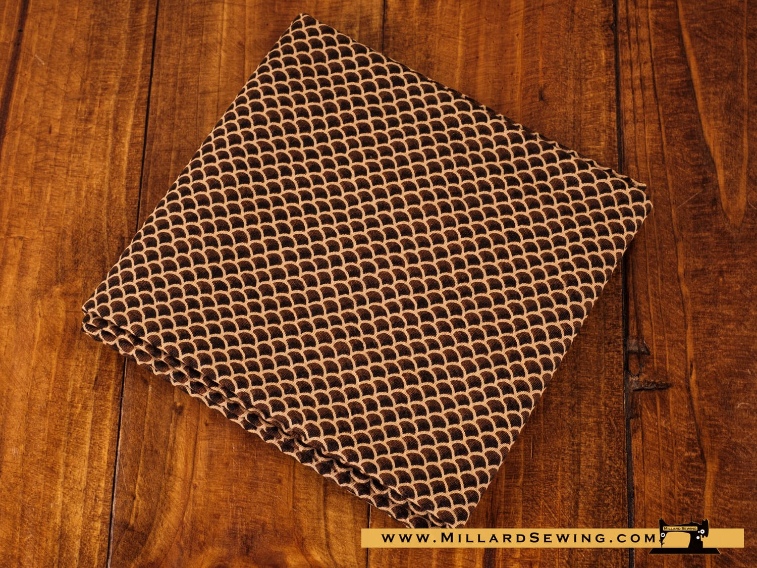 Remnant (Cotton) Brown Tones Half Circle Print