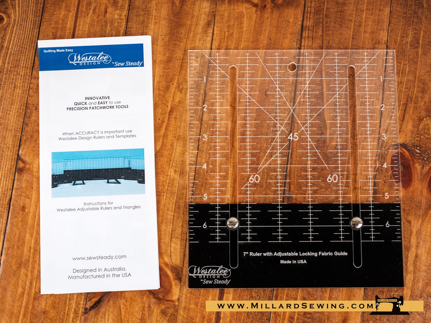 Ruler, Adjustable Locking Style, 7"x6 1/2" by Westalee Design