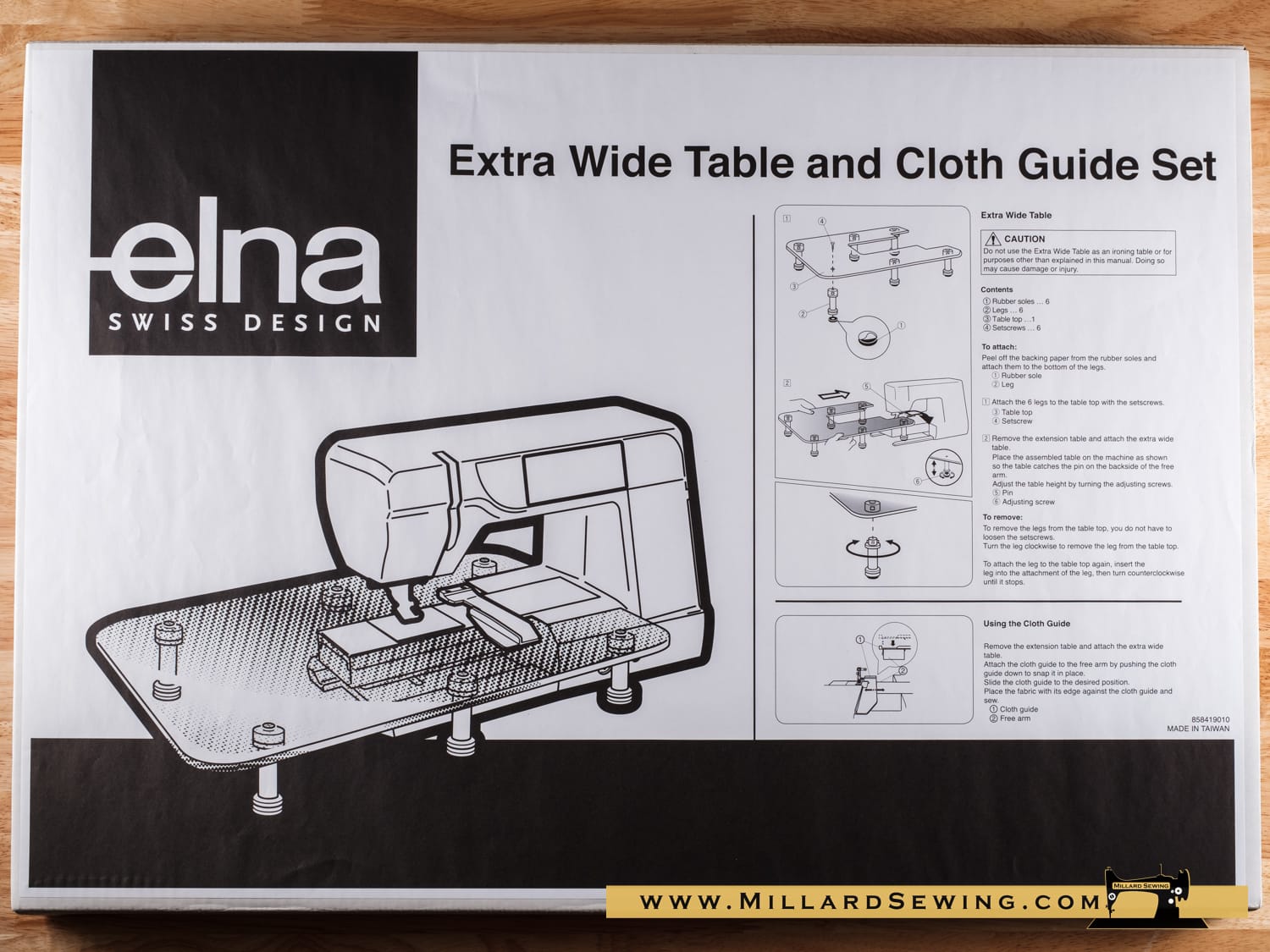 Extension Table & Cloth Guide for Elna eXcellence 710, 730, & 760 Model Sewing Machines - Image 2