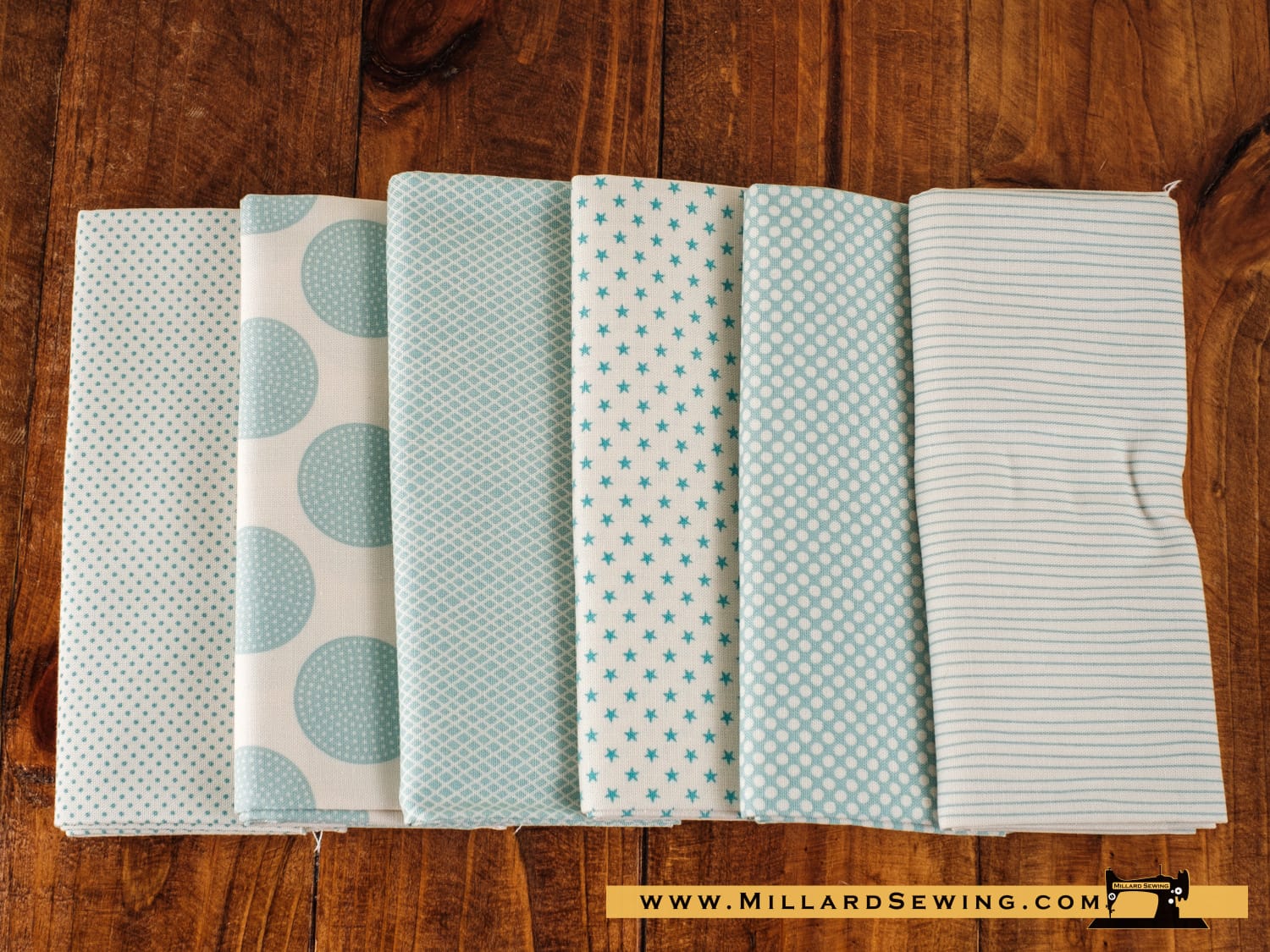 Fat Quarters (Cotton) Classic Basics in Light Blue By Tilda Fabric - Image 2