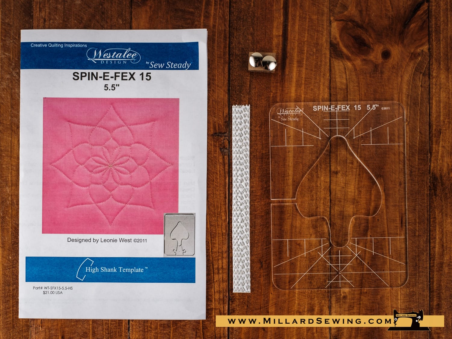 Quilting Template, Spin-E-Fex #15, 5 1/2" by Westalee Design