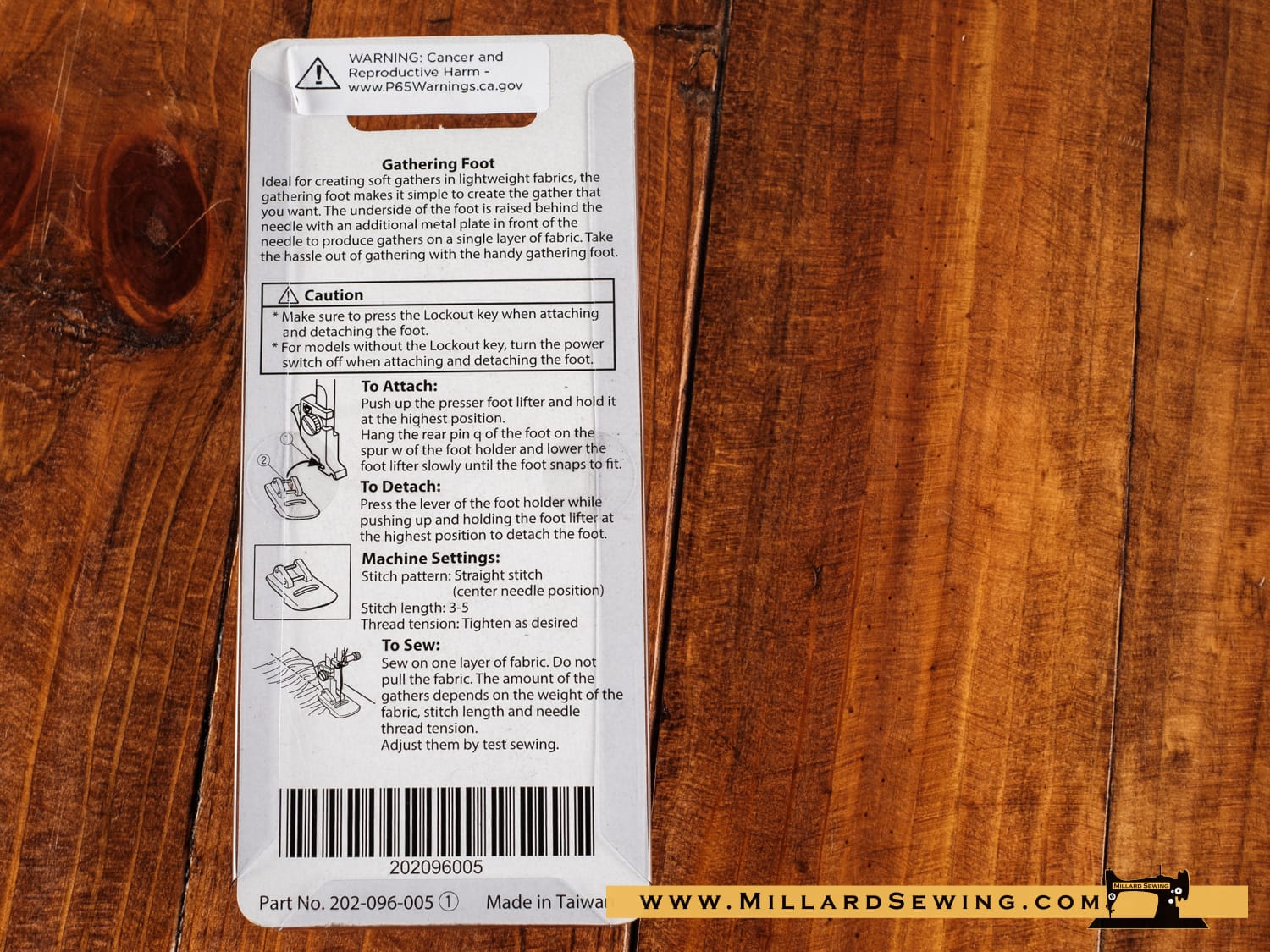 Gathering Foot for 9mm Elna & Janome/New Home Sewing Machines - Image 3