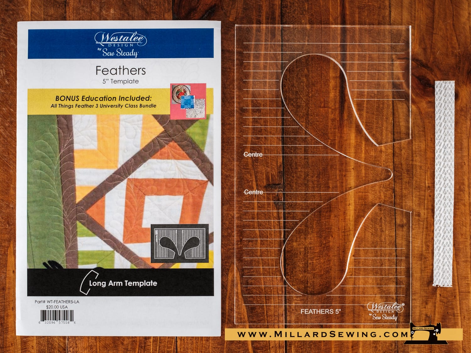 Quilting Template, Feather, 5" by Westalee Design