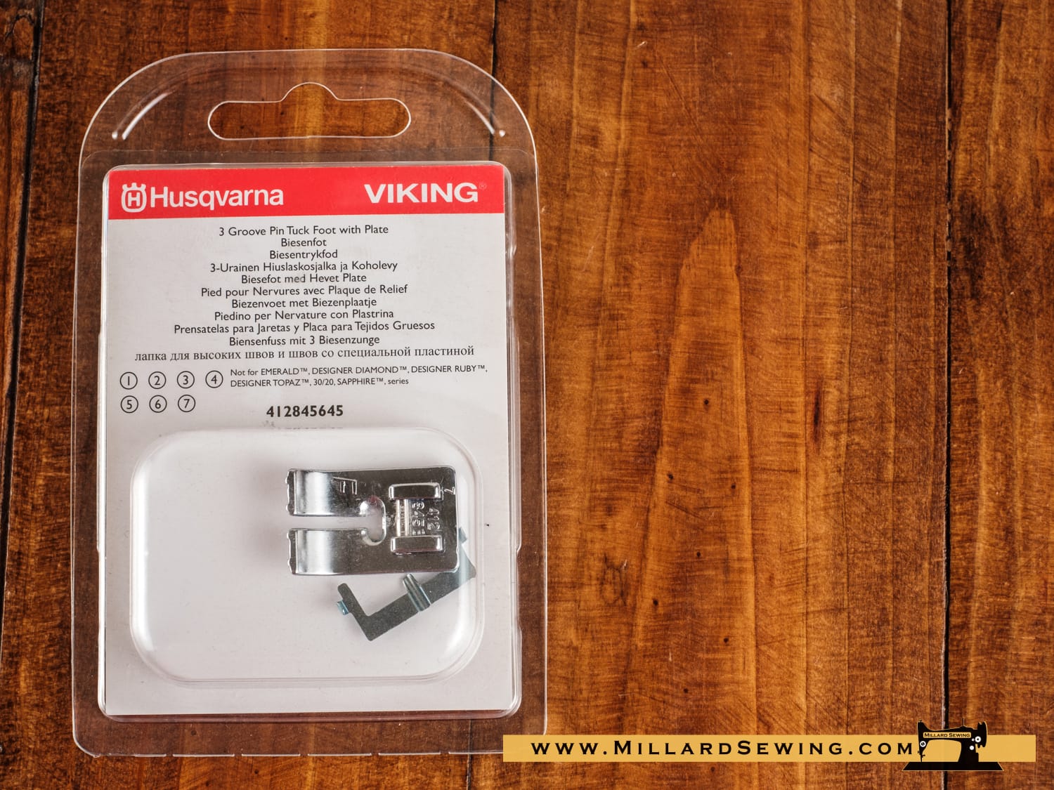 3 Groove Pin Tuck Foot with Raised Seam Foot for Most Husqvarna Viking Sewing Machines