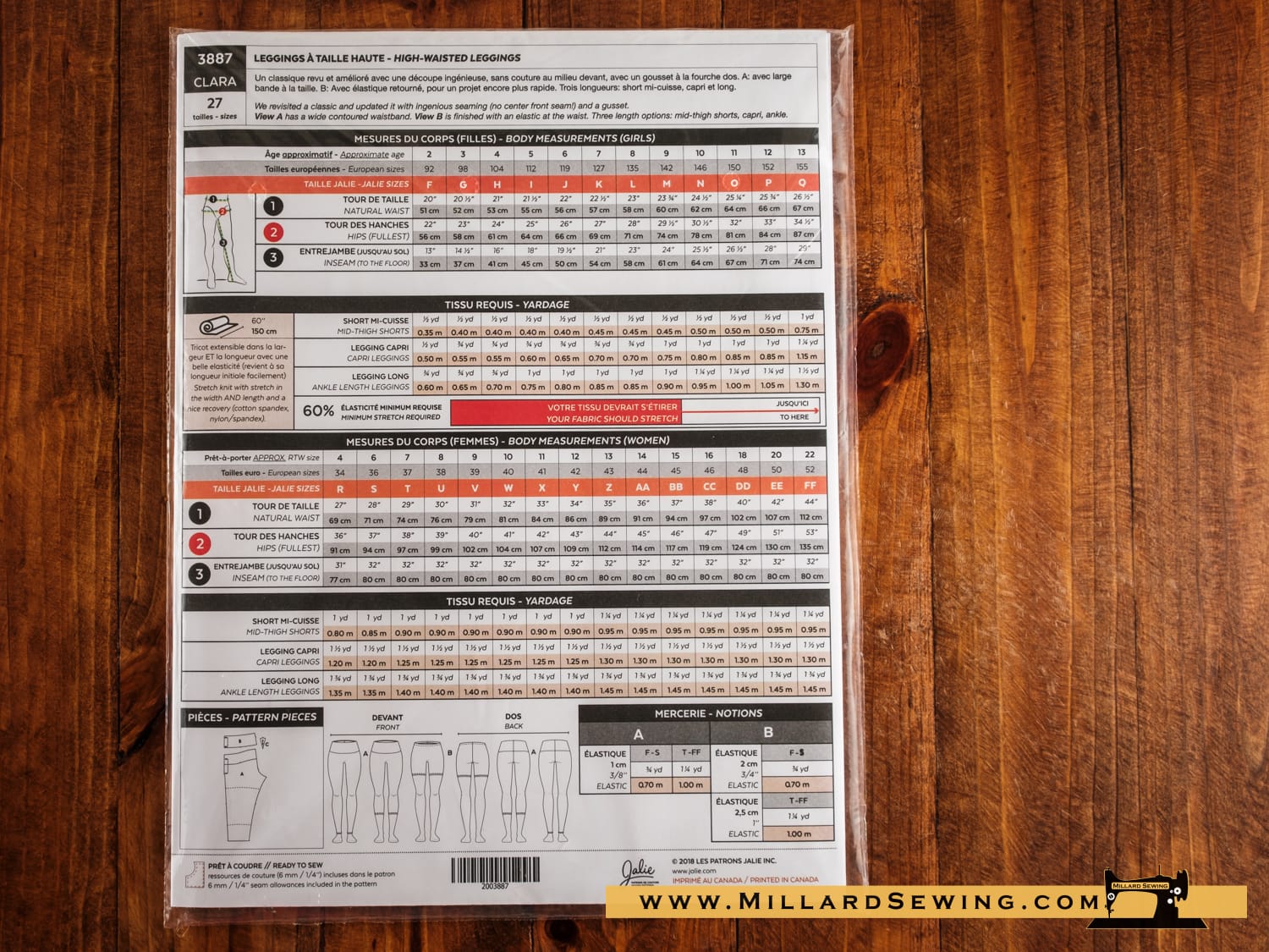 Leggings Pattern, CLARA by Jalie Patterns - Image 2