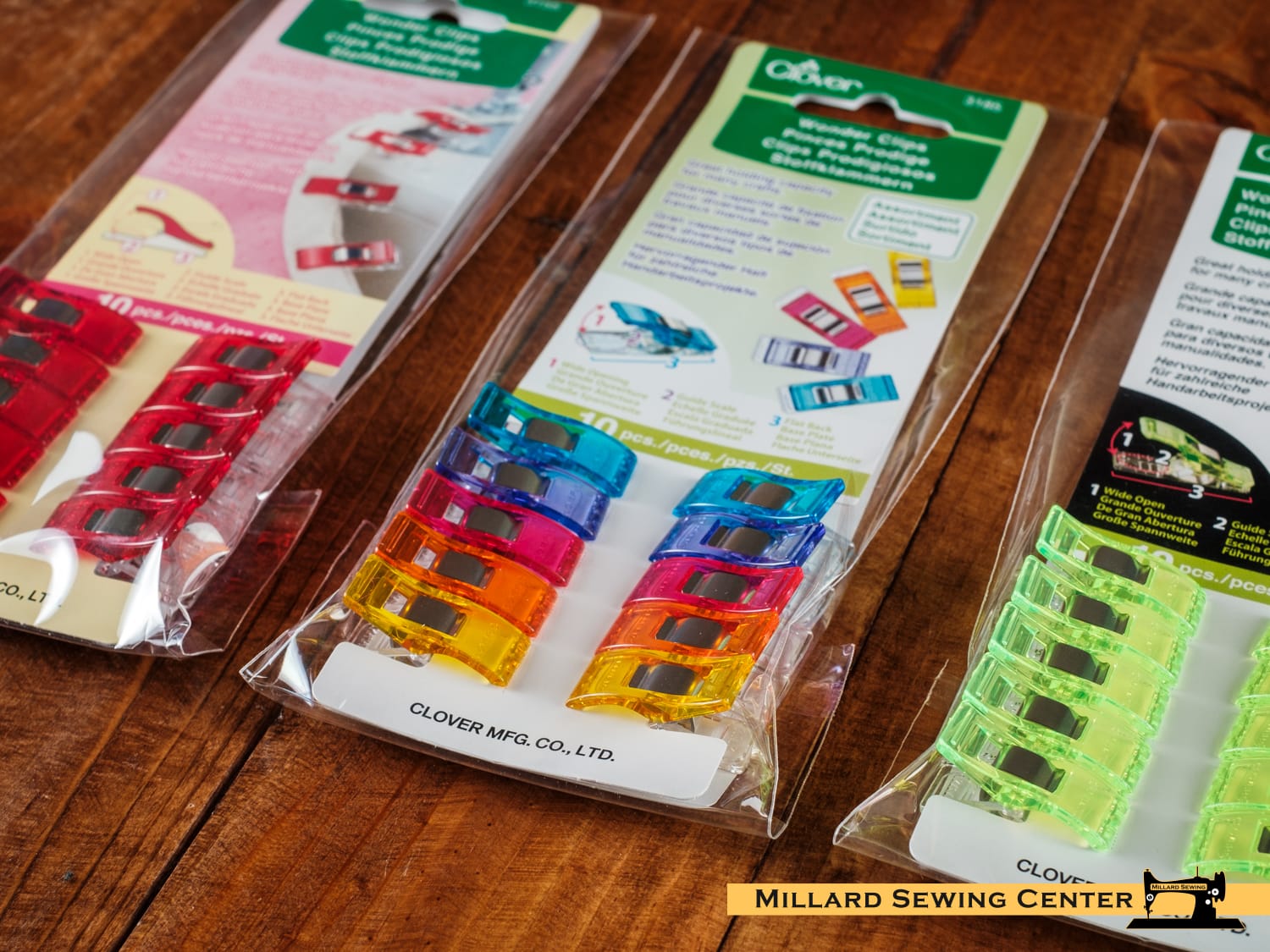 Fabric Clips by Clover in Red, Neon Green, or Multi Color Options