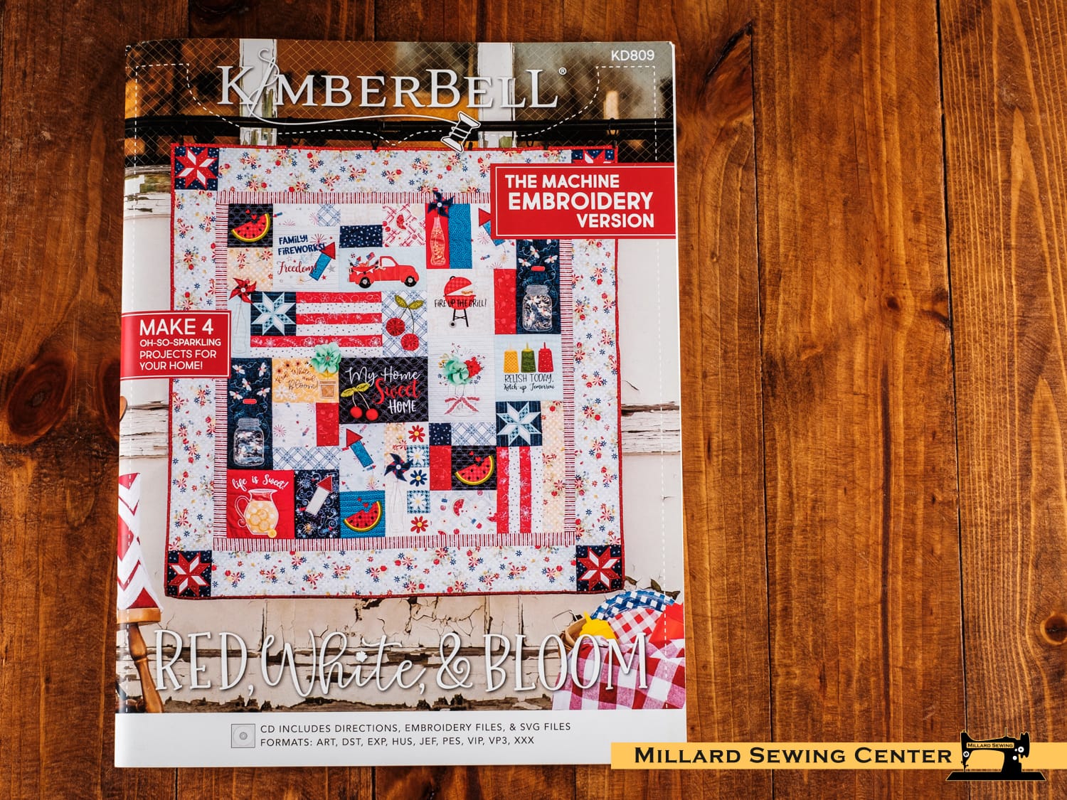 Embroidery CD, Red White & Bloom Quilt by Kimberbell - Image 7