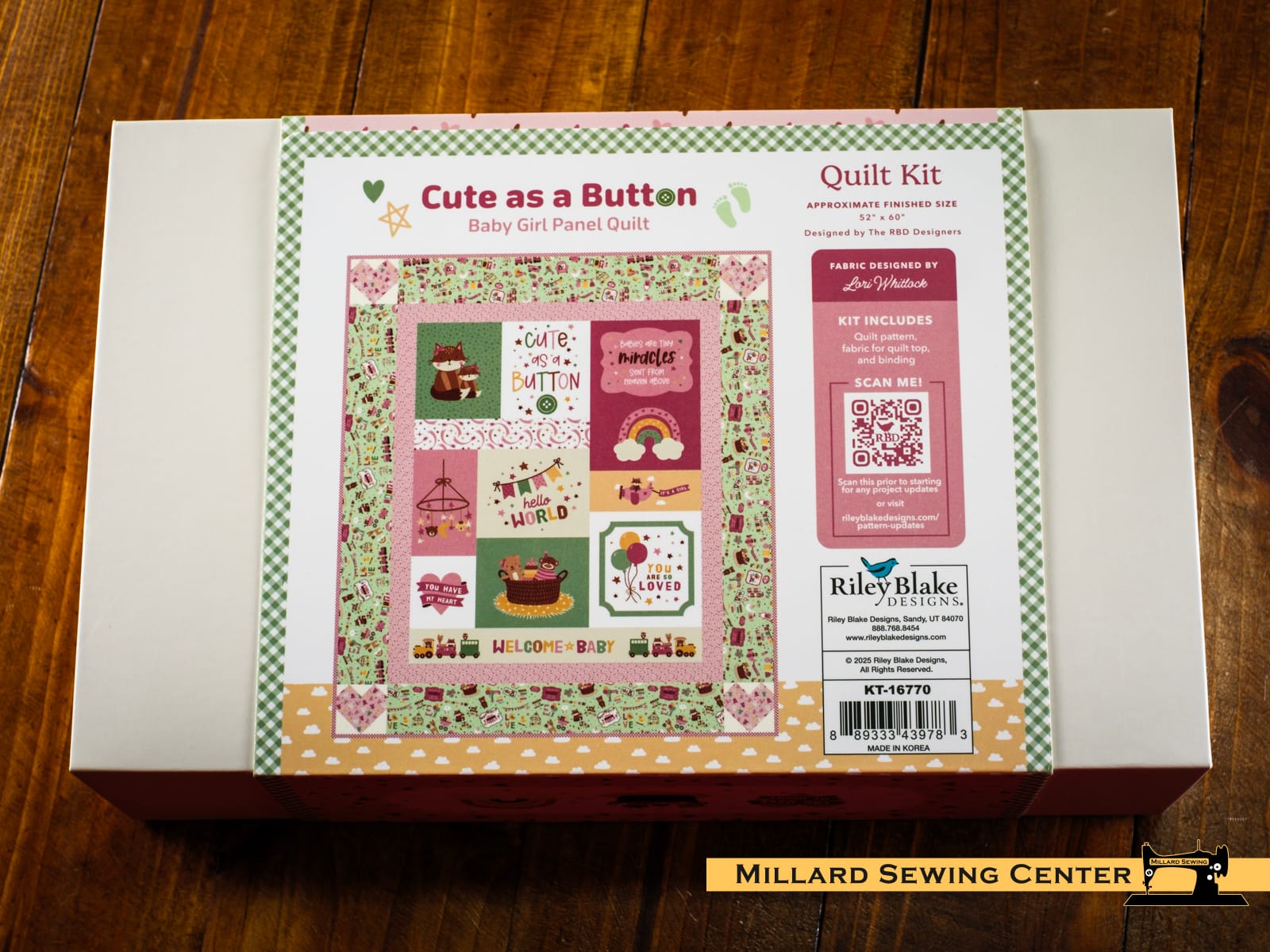 Quilt Kit, Cute as a Button Girl Panel by Riley Blake Designs