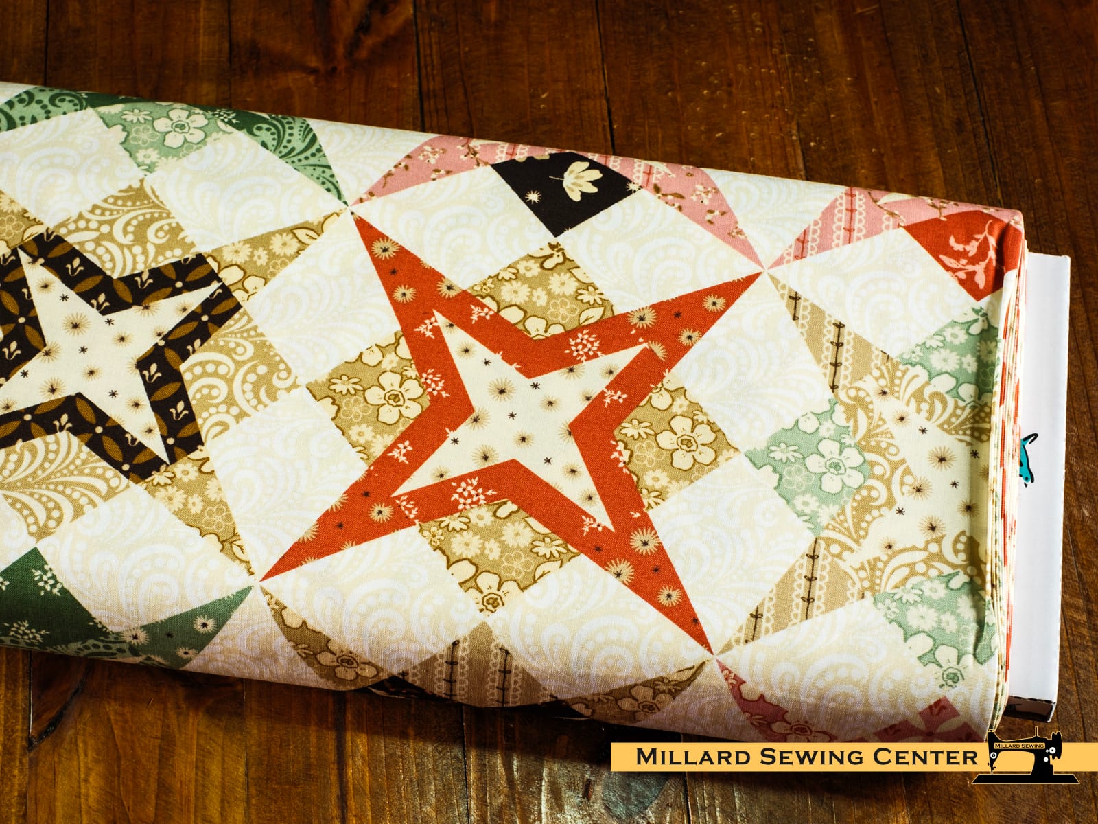 100% Cotton Fabric, 43"/44" Wide in Morning Latte Star Cheater by Riley Blake Designs - Image 2