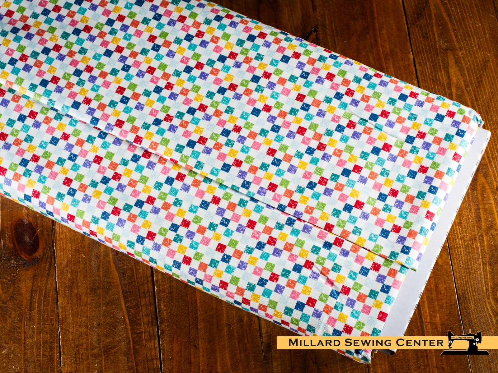 100% Cotton Fabric, 43"/44" Wide in Check Please! 1/4" Check Rainbow by Riley Blake Designs