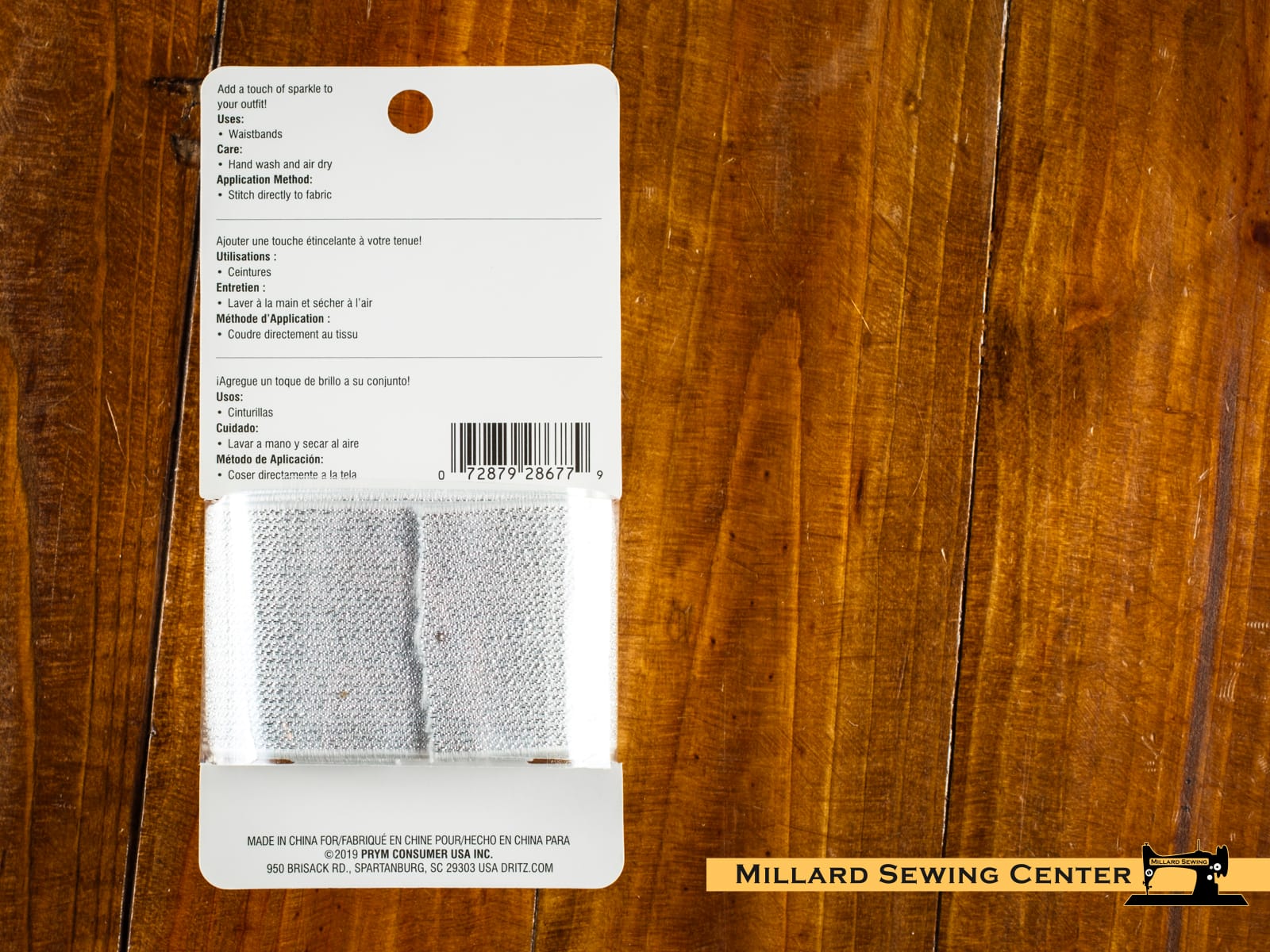 Elastic, 1-3/4" Woven in Silver Metallic by Dritz - Image 2