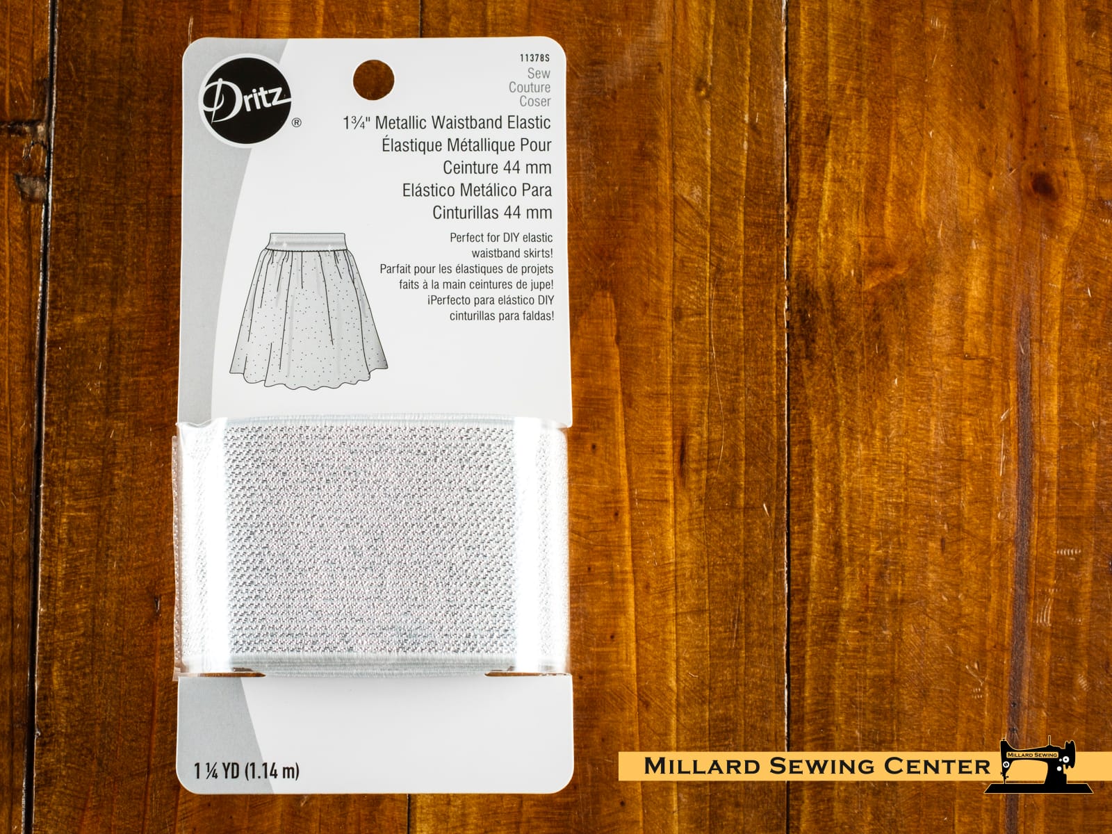 Elastic, 1-3/4" Woven in Silver Metallic by Dritz