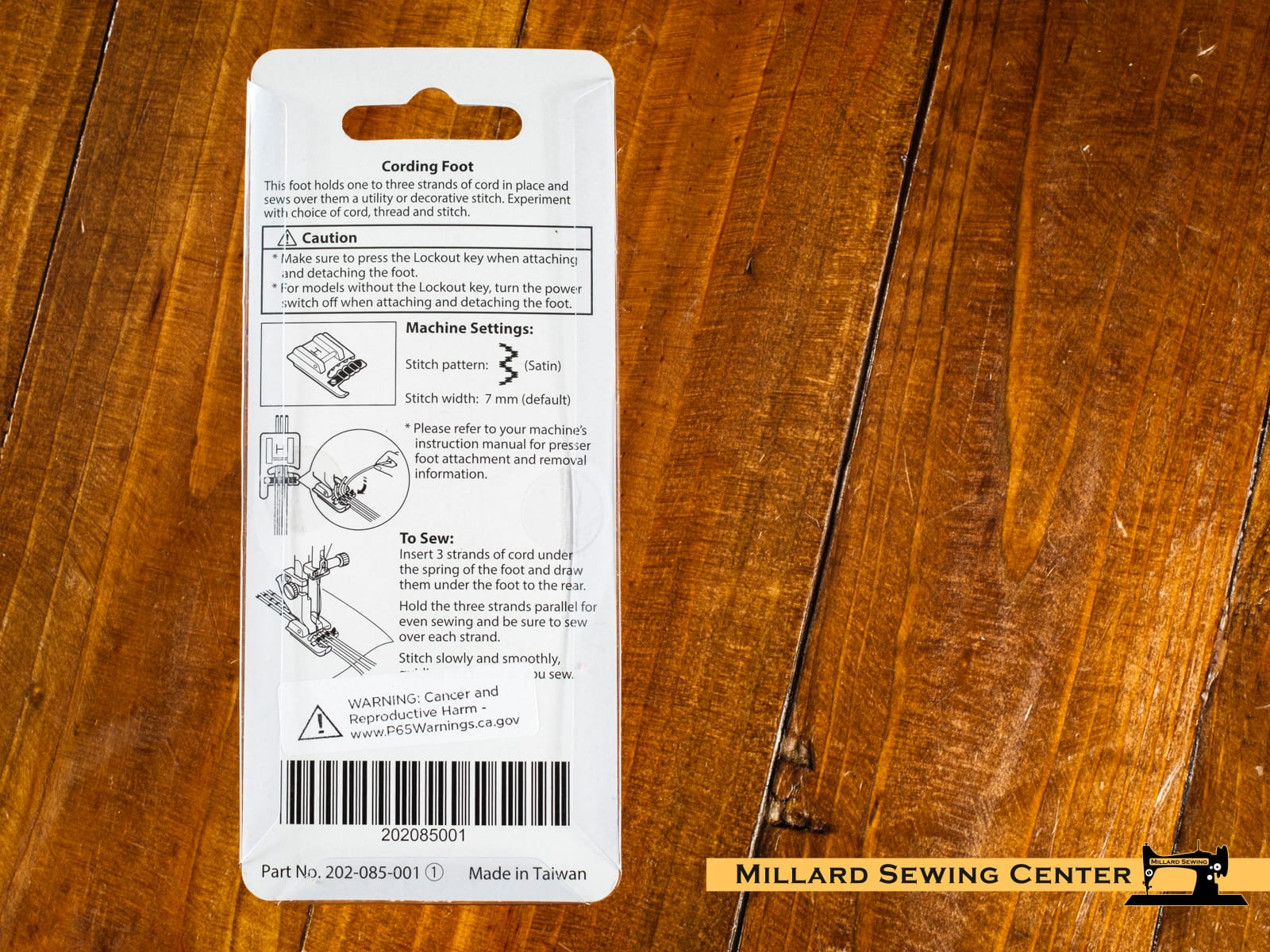 Cording Foot, 3 Way for 9mm Snap-O-Matic Mount Sewing Machine by Janome & Elna - Image 4