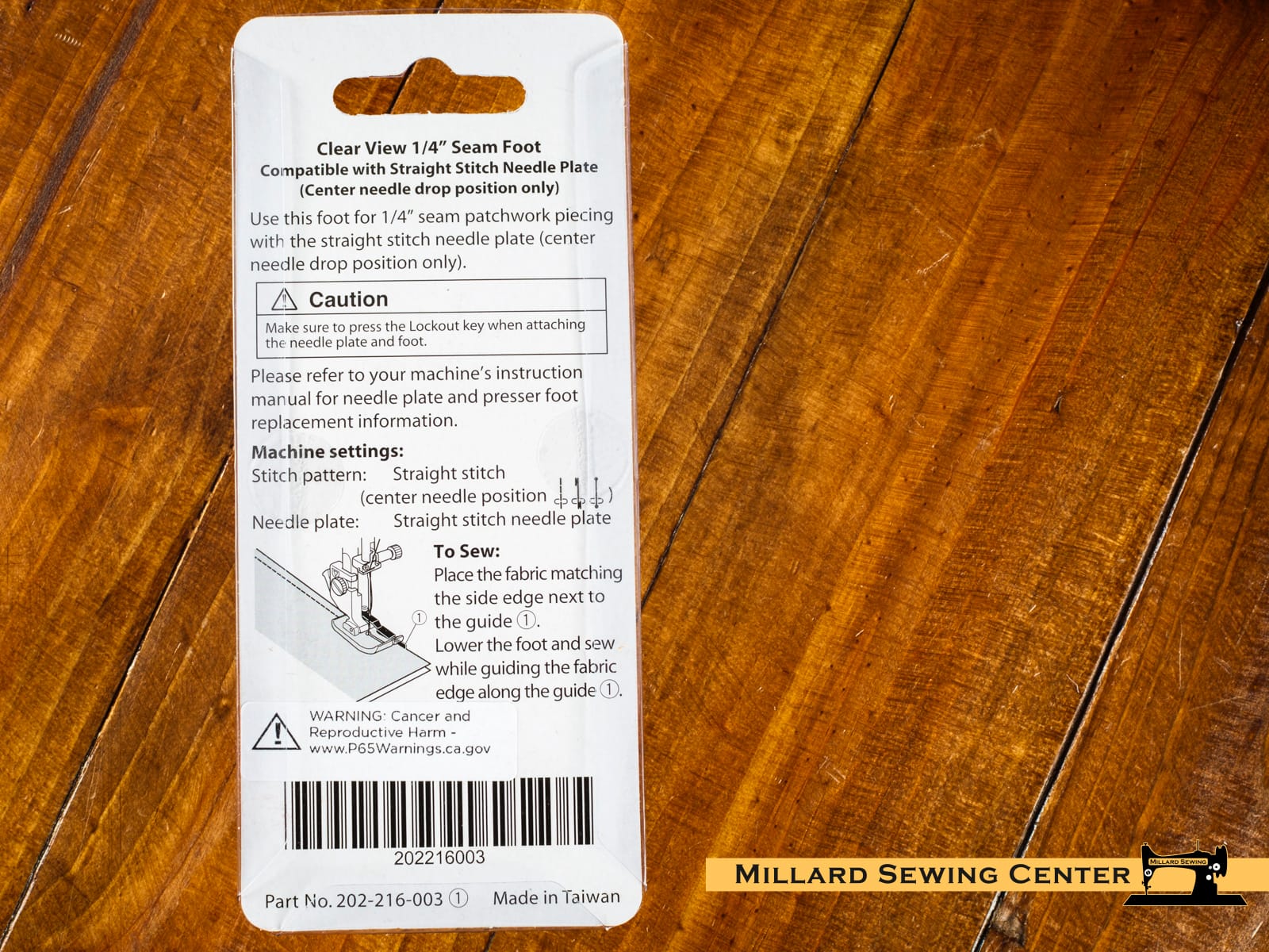 Seam Foot, 1/4" Clear View with Guide Bar for Elna and Janome/New Home Sewing Machines - Image 6