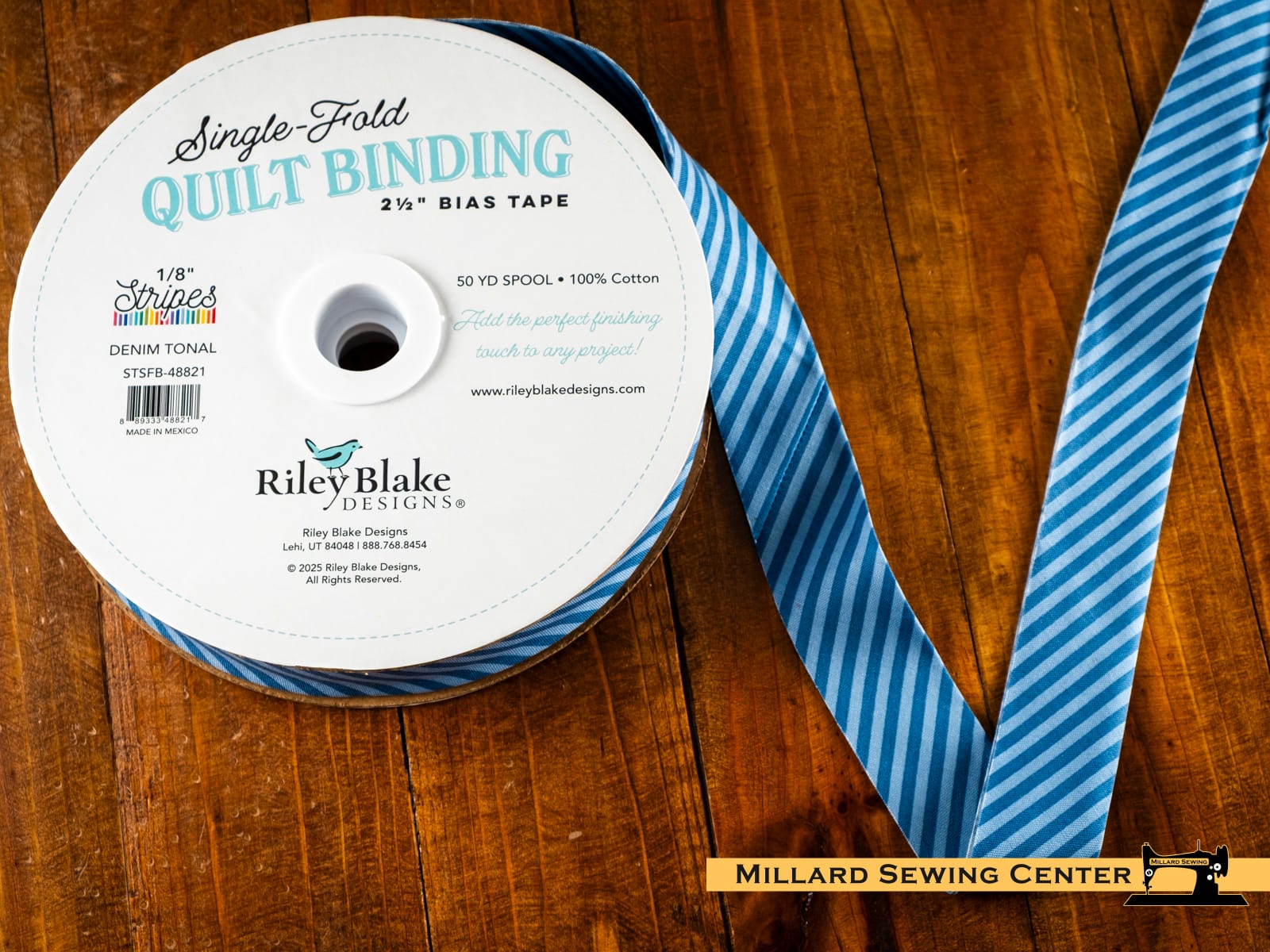 Bias Tape: Stripes 2 1/2" Single Fold Available in Multiple Colors by Riley Blake - Image 22