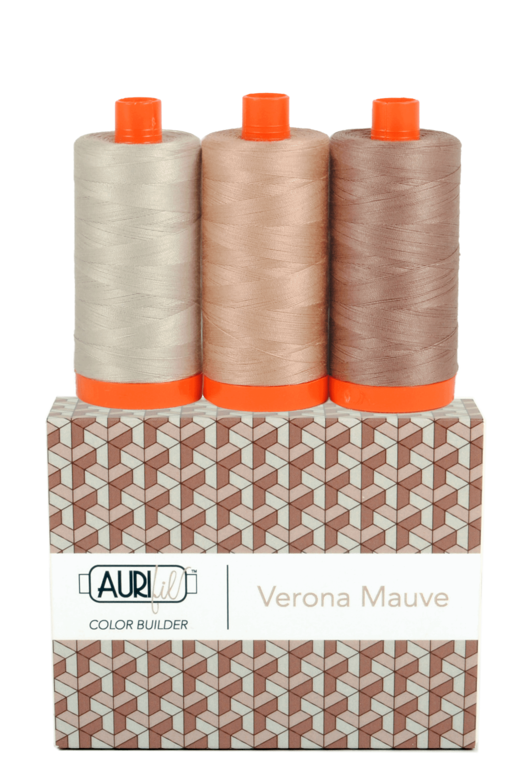 Color Builder 3 Piece Set, 50wt Cotton in Verona Mauve by Aurifil - Image 2