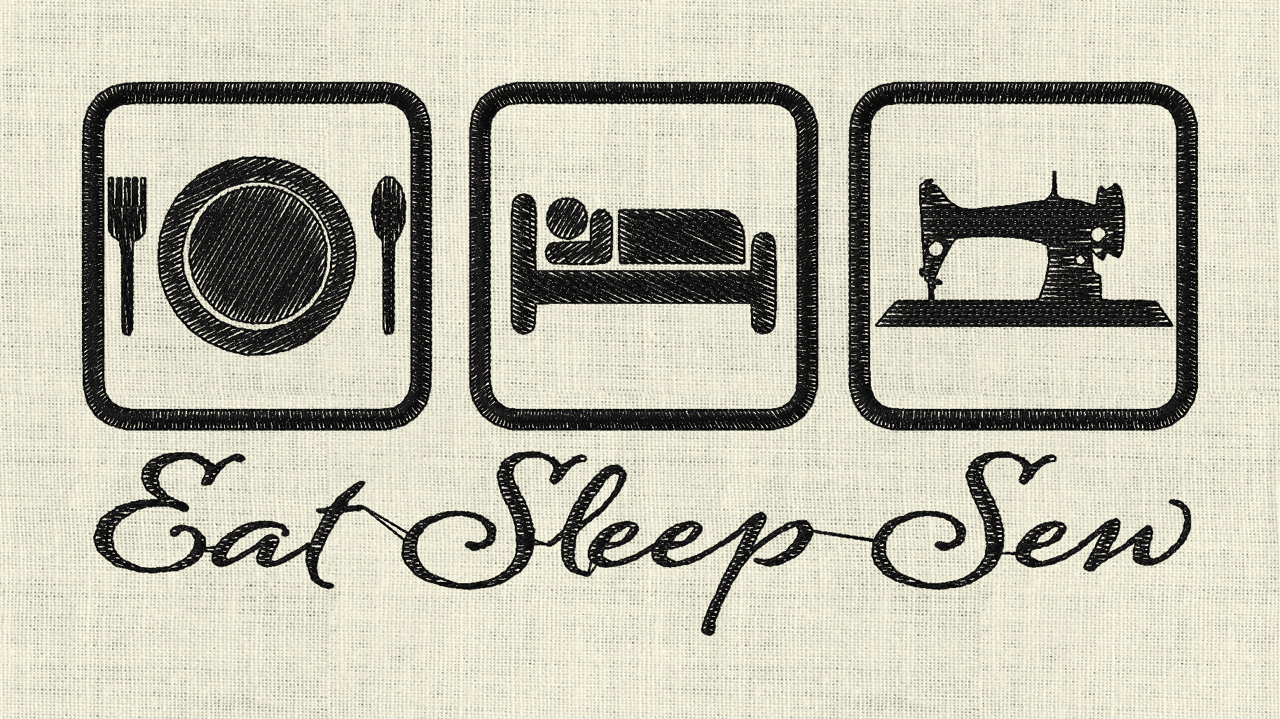 Embroidery Design, Eat Sleep Sew Free Download