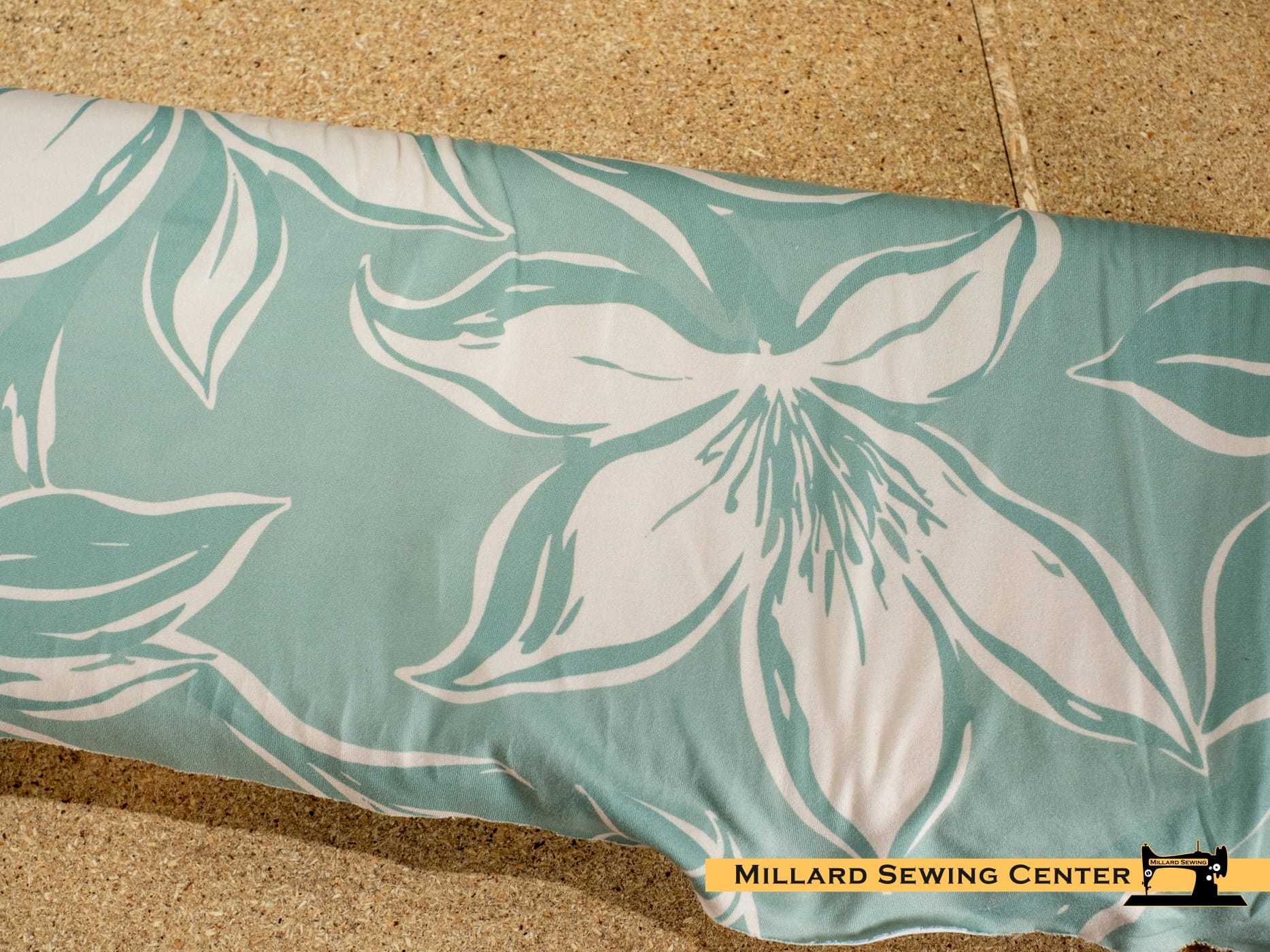 Apparel Fabric, 58/60" Double Brushed Poly Prints in Green Floral by Riley Blake Designs