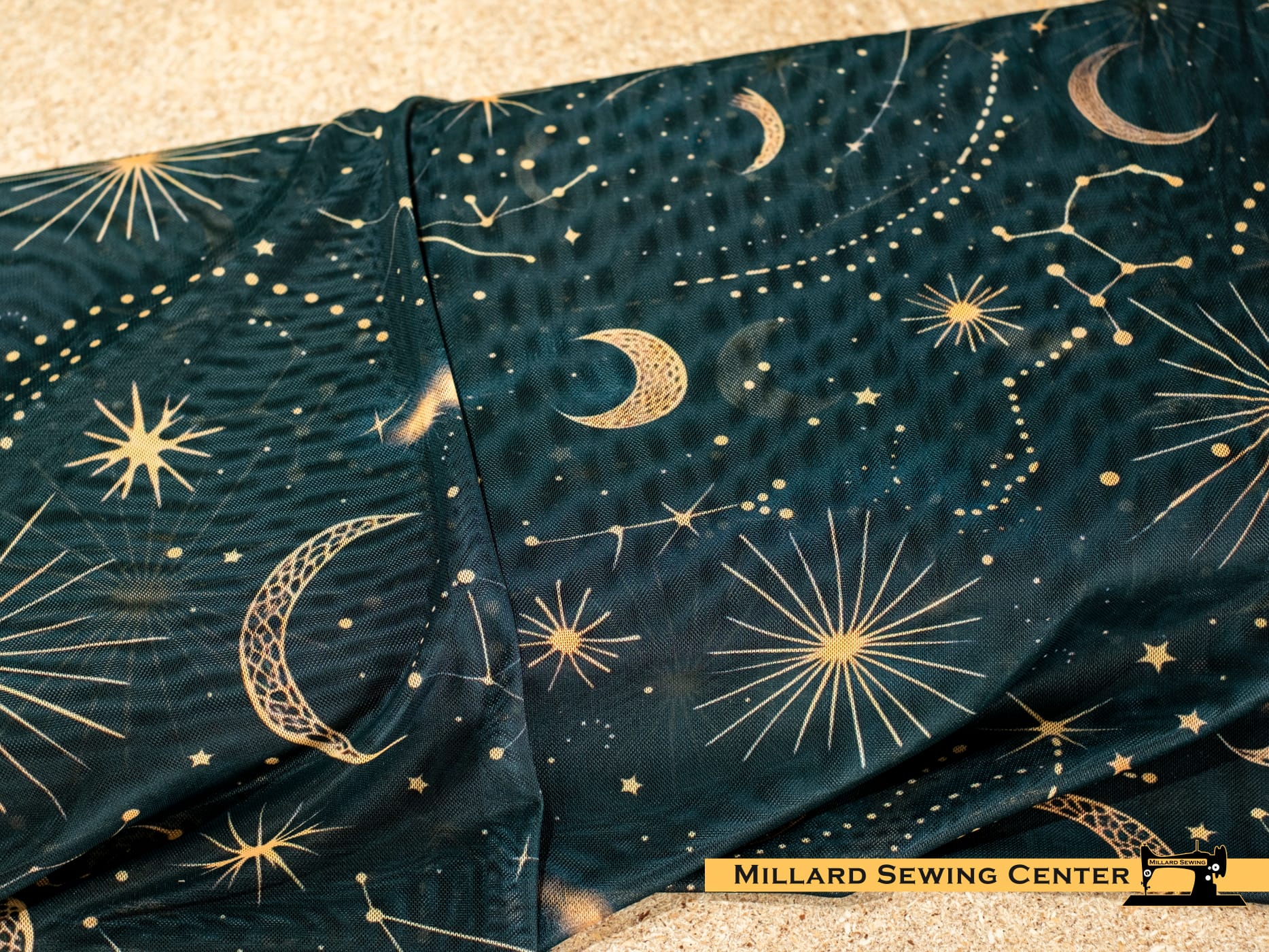 Apparel Fabric, 58/60" Mesh in Celestial Black by Riley Blake Designs - Image 2