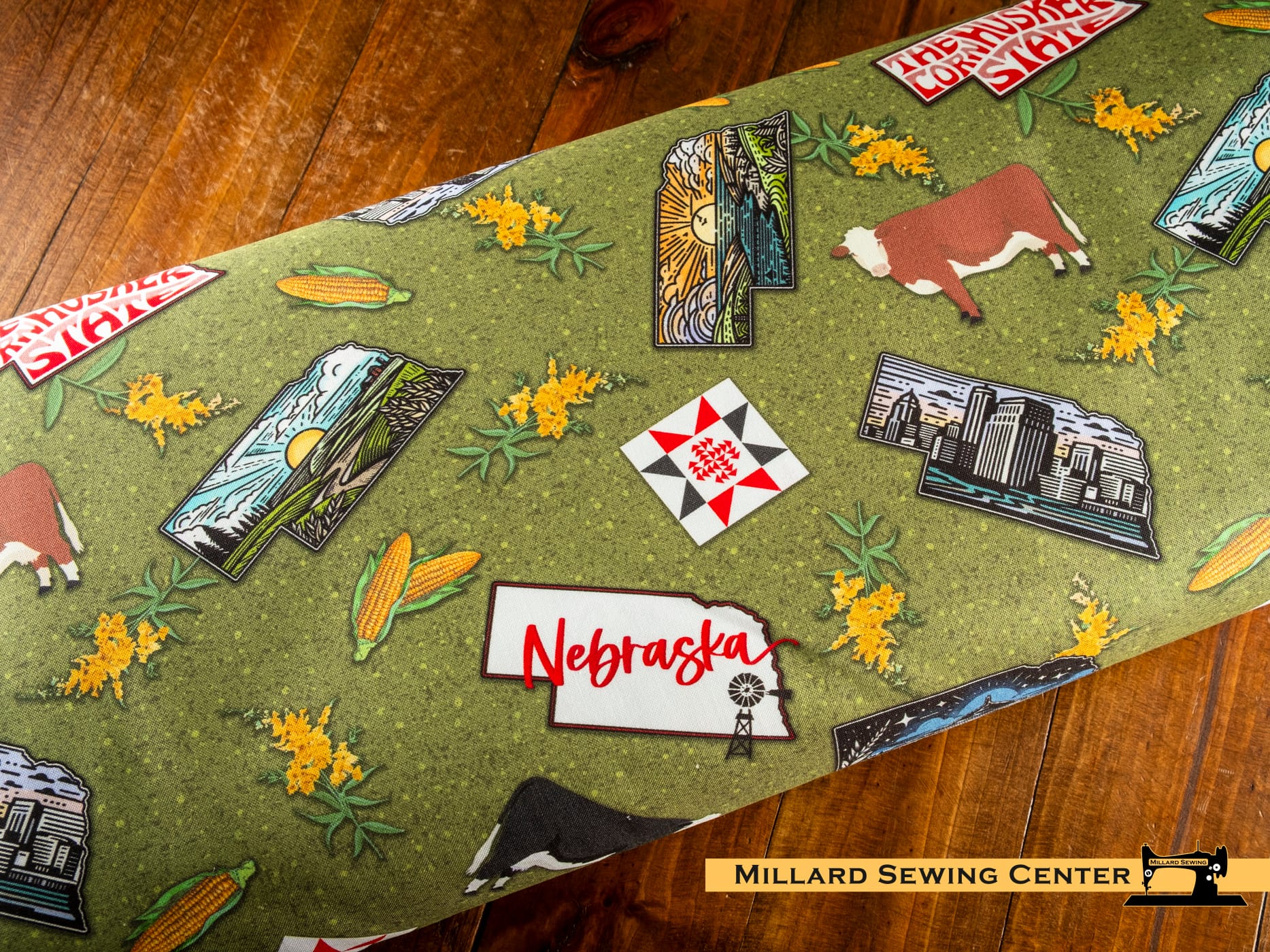 Cotton Fabric, 44" NIFS Custom Print in Nebraska by Patrick Lose for Northcott Fabrics - Image 2