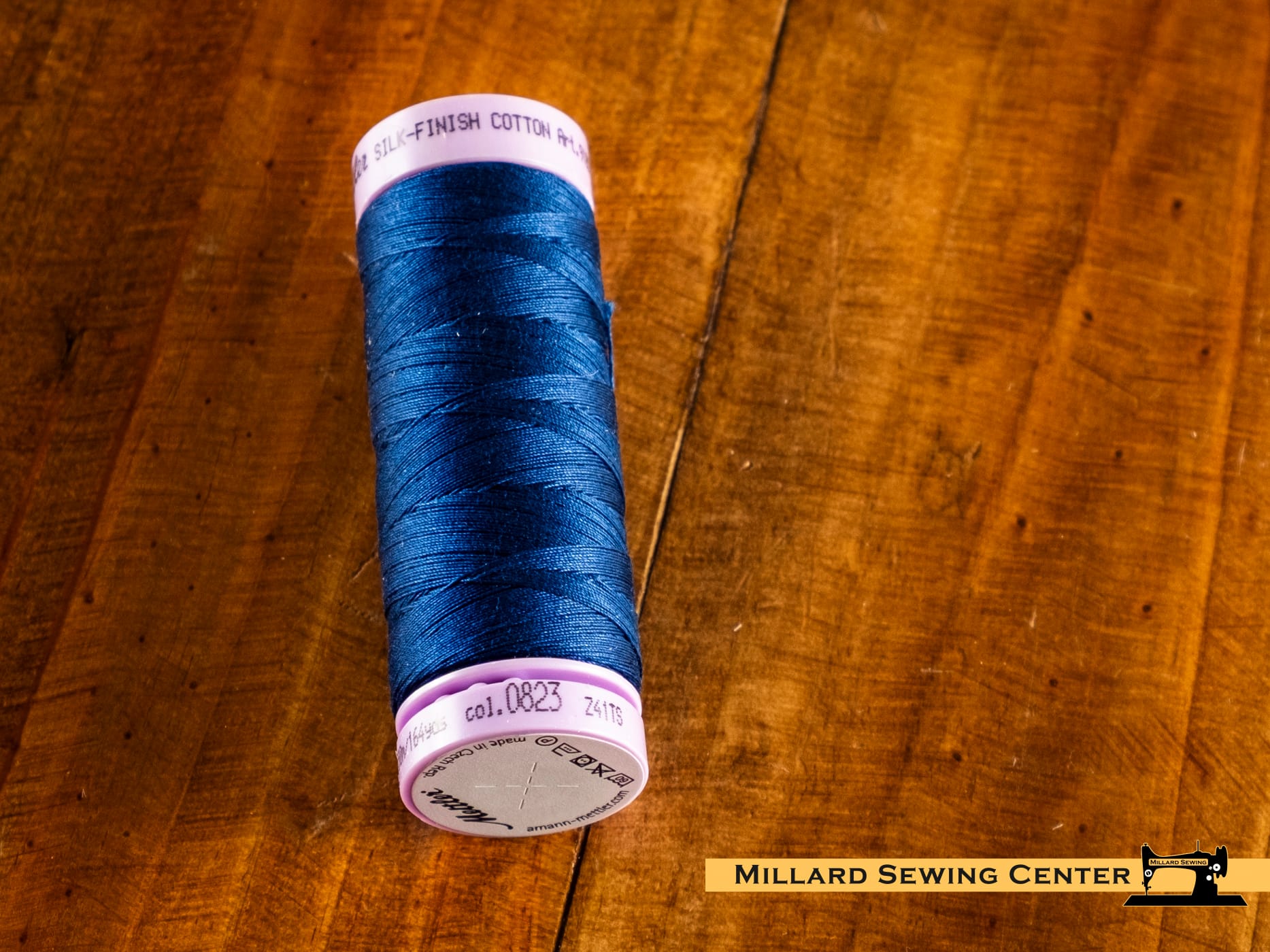 Silk Finish 50wt Mercerized Cotton Thread in 0823 Night Blue by Mettler - Image 2