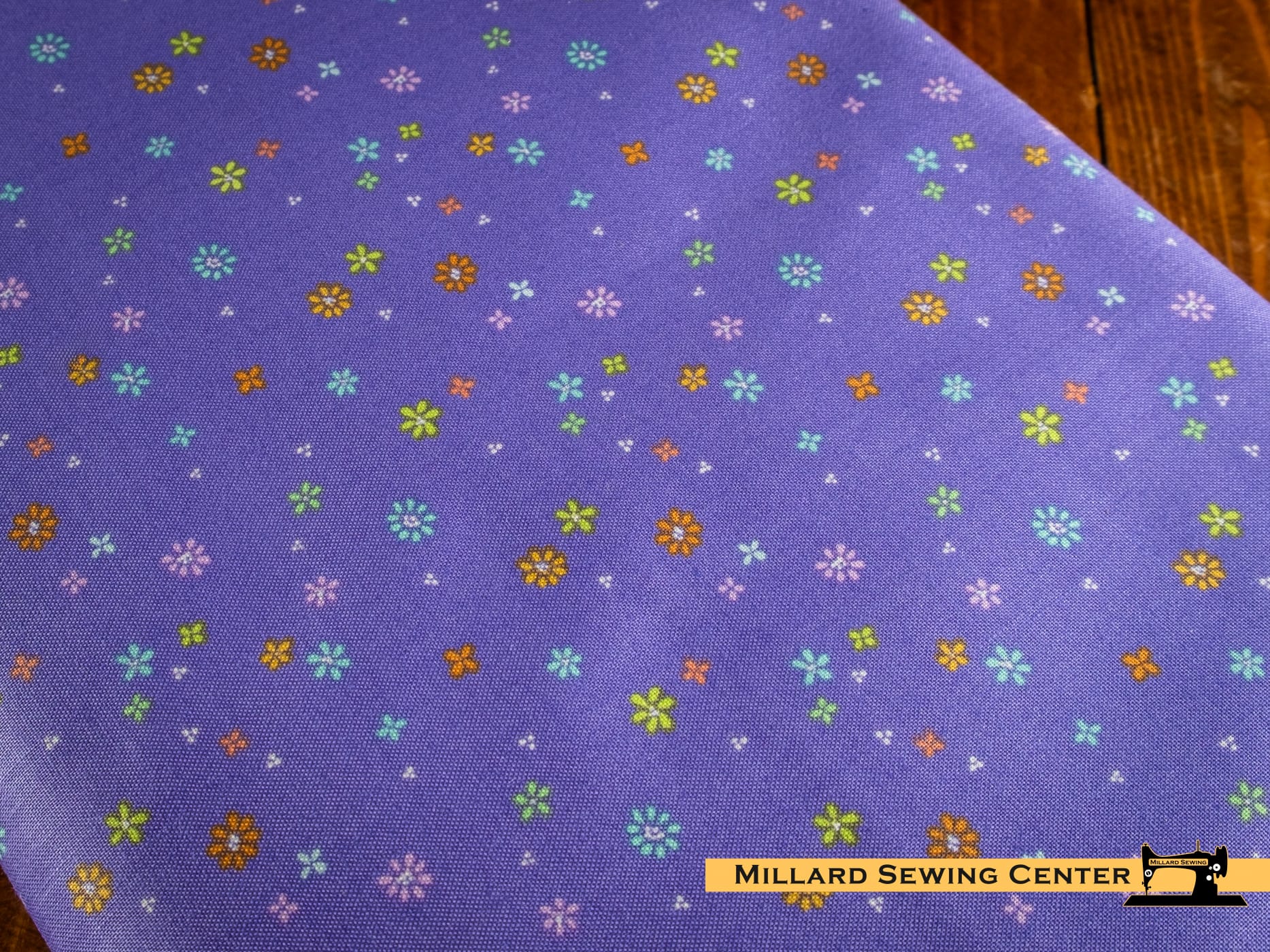 Cotton Fabric, 43"/44" Wide Chasing Rainbows in Garden Sprinkles Purple by Riley Blake - Image 2