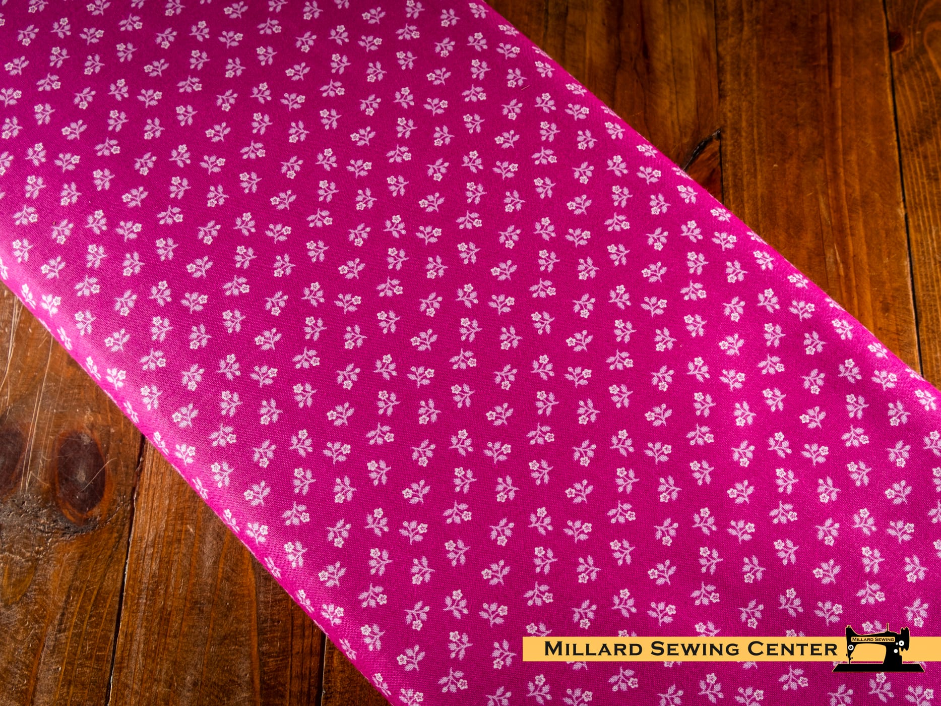 Cotton Fabric, 43"/44" Wide Chasing Rainbows in Scattered Stems Mulberry by Riley Blake