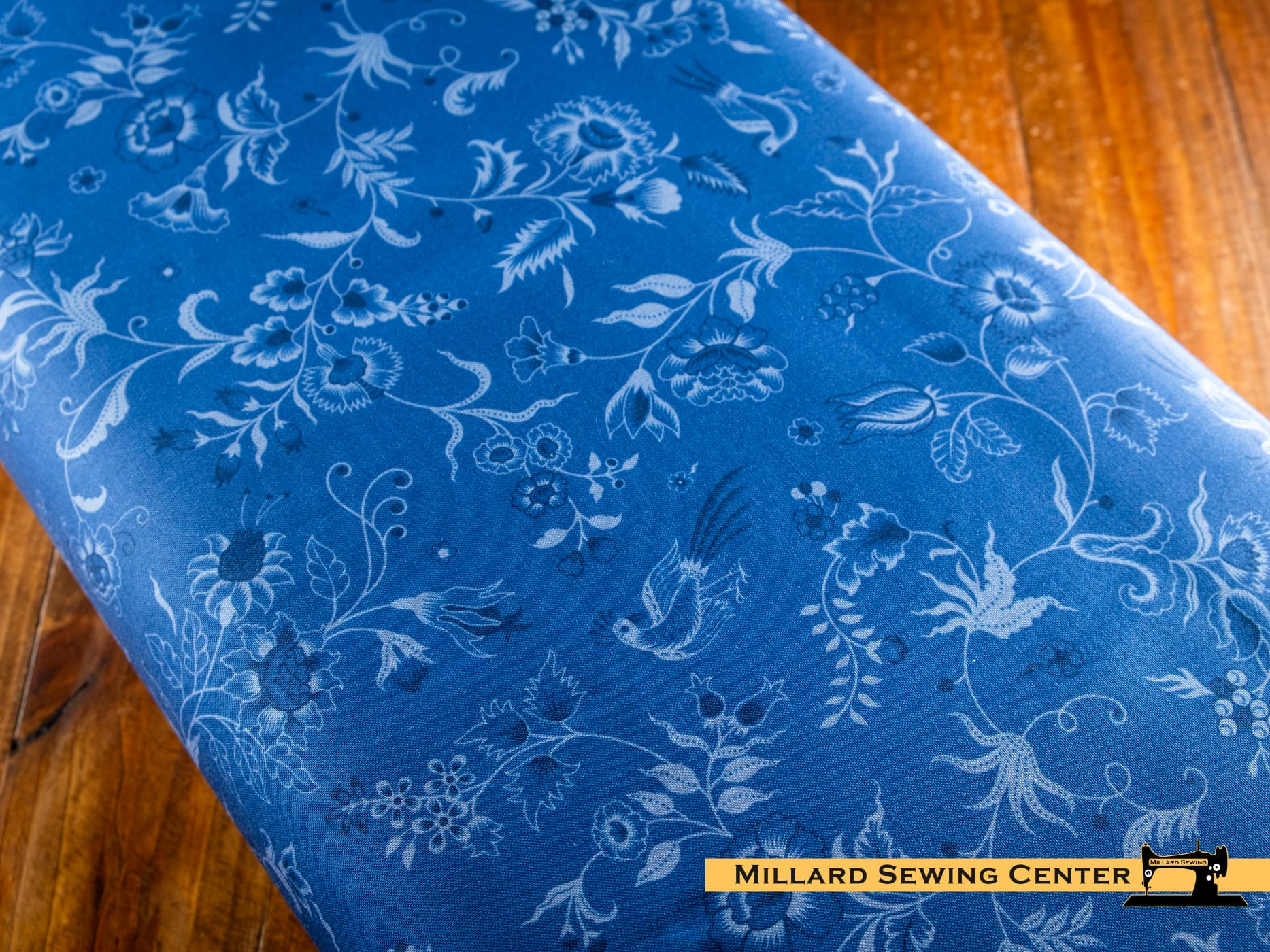 Cotton Fabric, 107"/108" Wide Back in Kipling Gardens Haviland Blueberry by Riley Blake