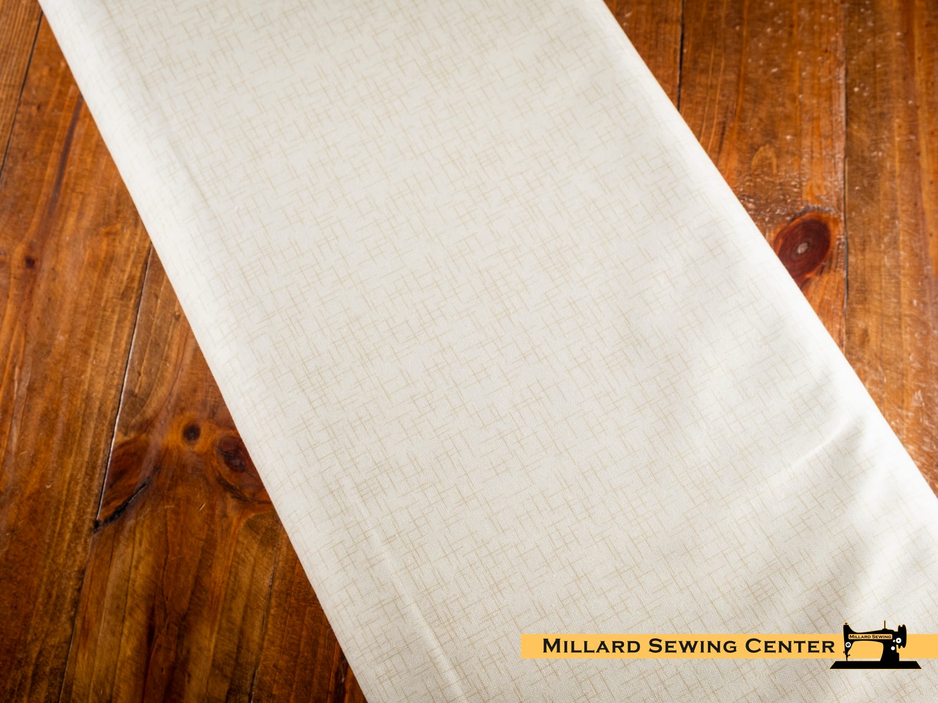 Cotton Fabric, 44″/45″ Wide Kimberbell Basics in Cream Linen Texture by Maywood Studio