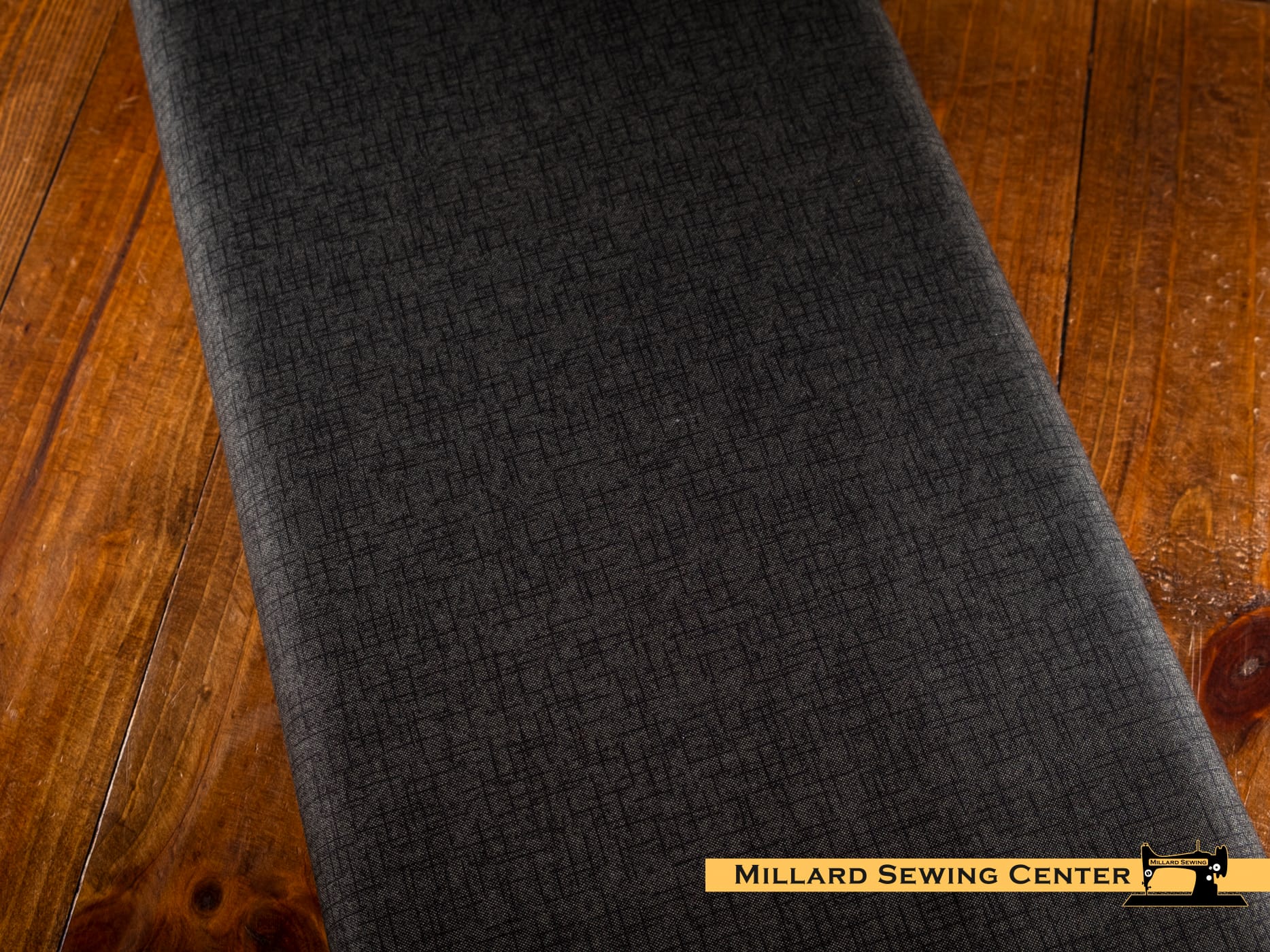 Cotton Fabric, 44″/45″ Wide Kimberbell Basics in Black Linen Texture by Maywood Studio