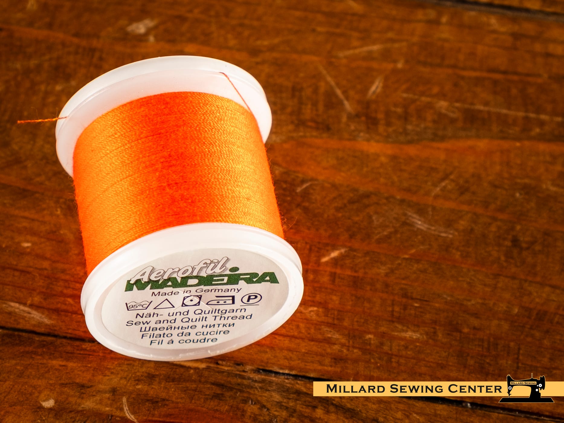 Aerofil 40wt Polyester Thread in 8678 Bright Orange by Madeira - Image 2